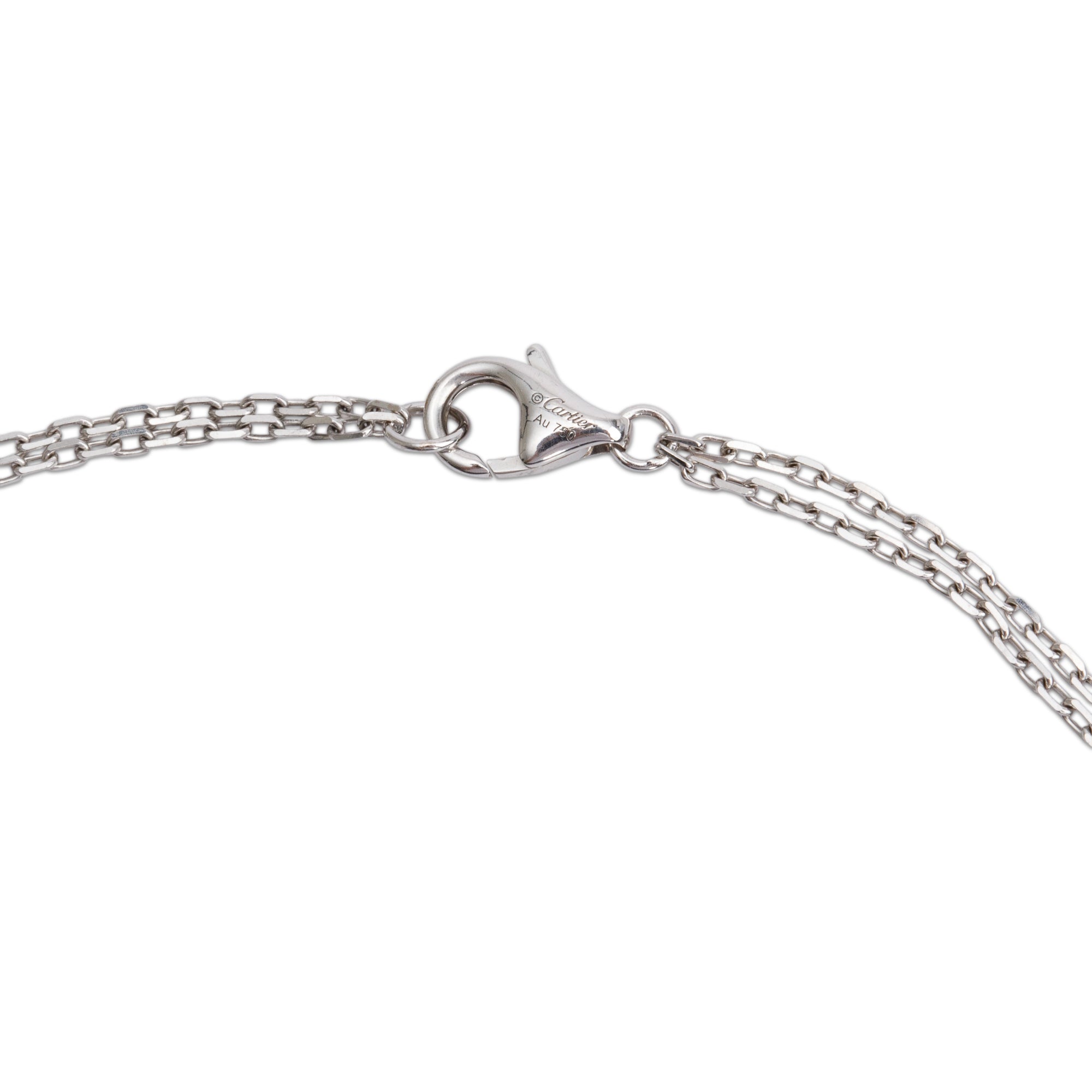 Cartier 18k White Gold 2 Diamond Love Pendant Necklace w/ Box