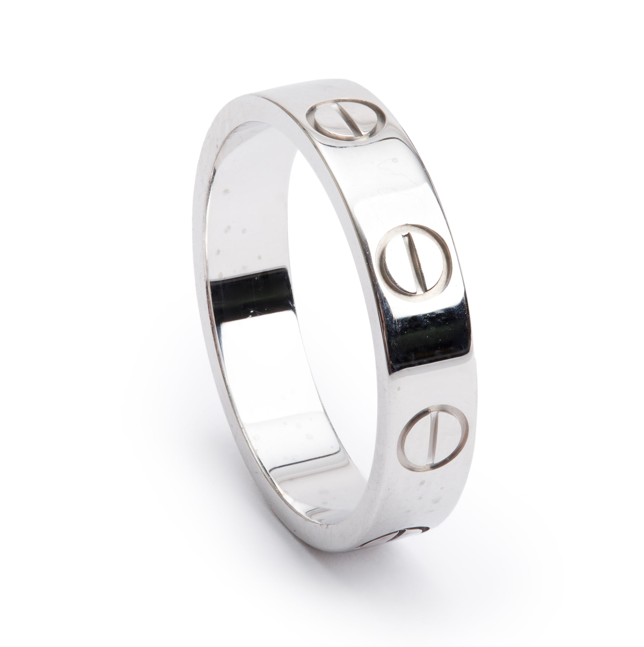 Cartier 18k White Gold 3.6 MM Love Wedding Band Ring, Size 47 4 w/ Box & Certificate