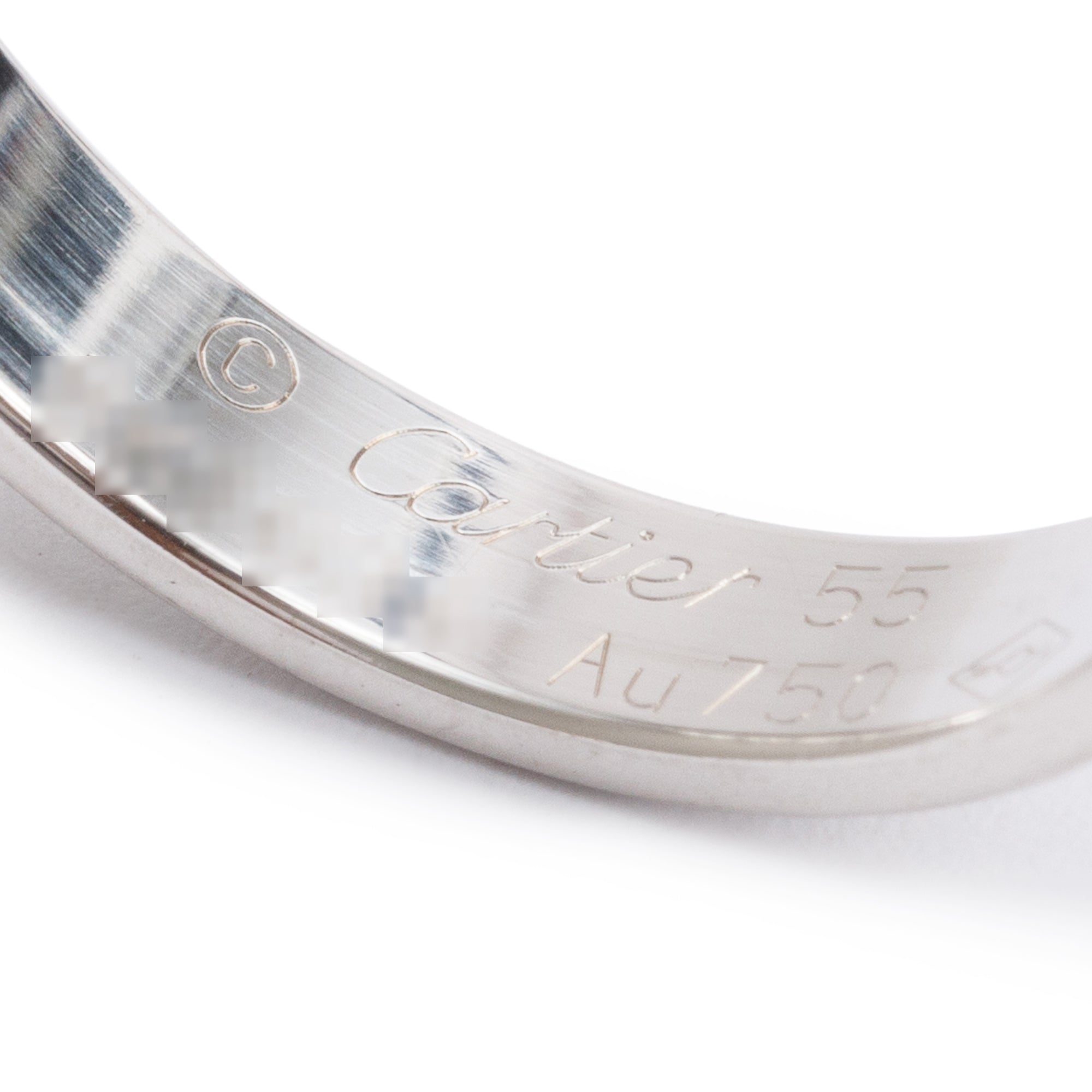 Cartier 18k White Gold 3.6 MM Love Wedding Band Ring, Size 55 7.25 w/ Receipt & Certificate