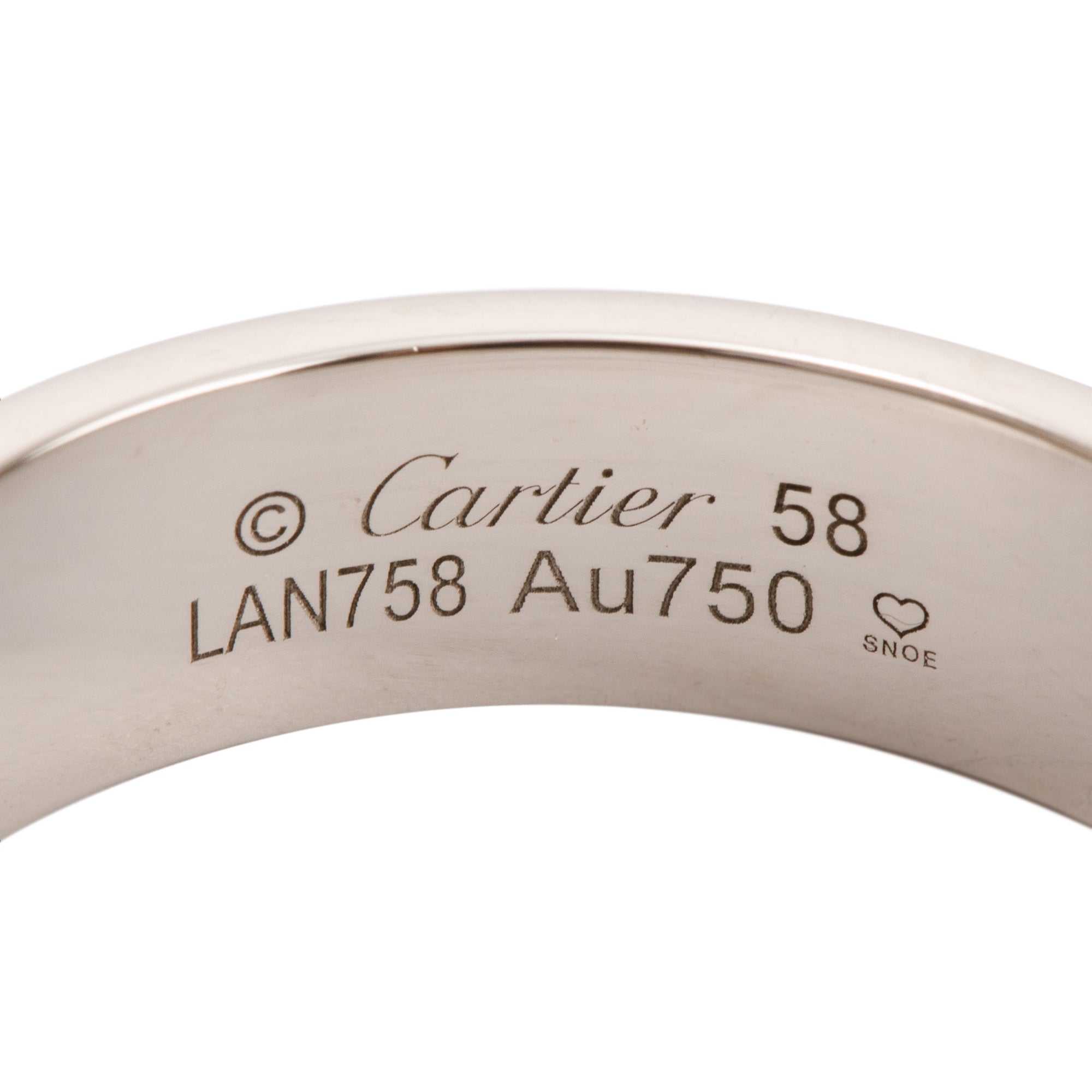 Cartier 18k White Gold 5.5 mm Love Ring