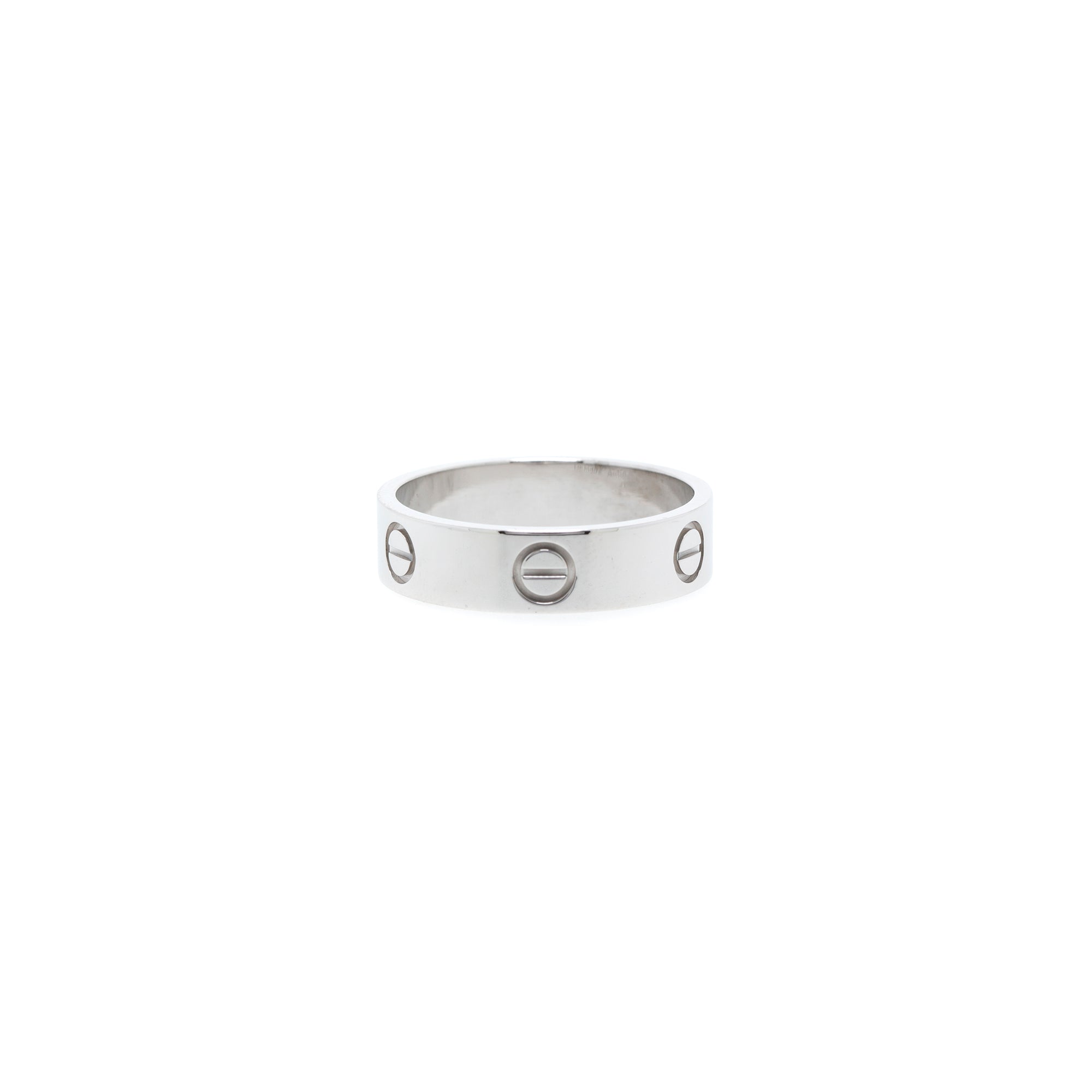 Cartier 18k White Gold 5.5 mm Love Ring w/ Box & Receipt