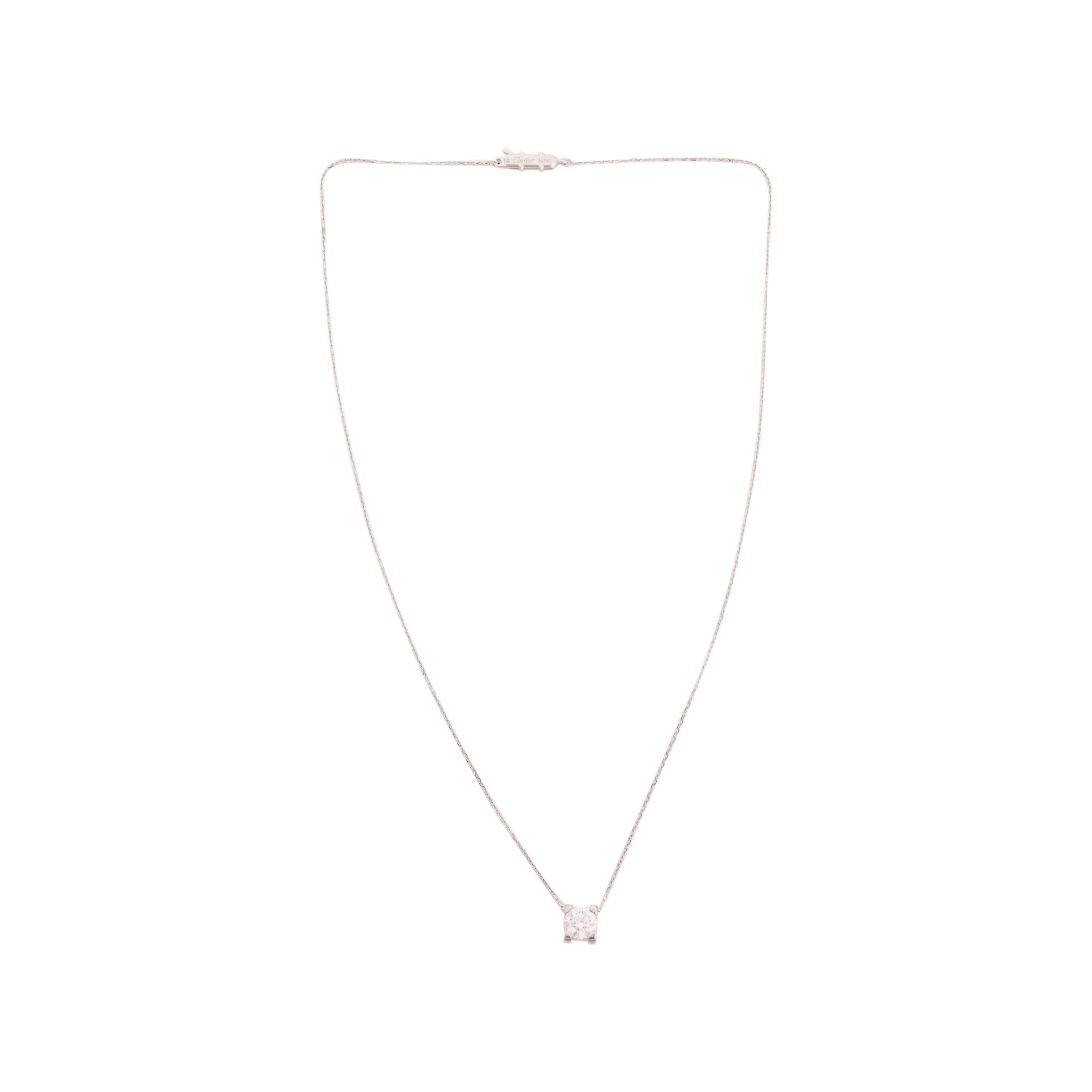 Cartier 18k White Gold C de Cartier 1.09 tcw. Diamond Pendant Necklace w/ GIA Certificate