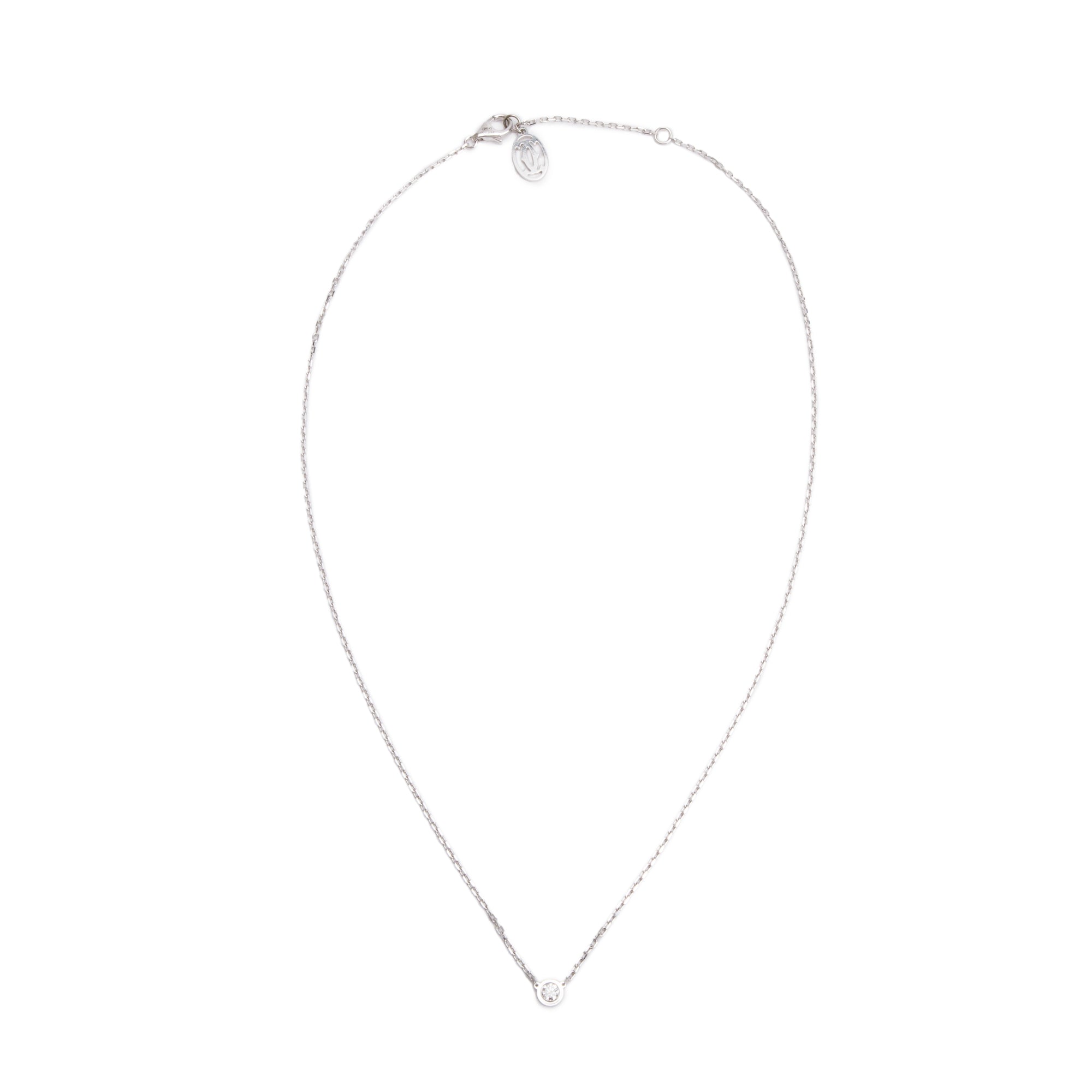 Cartier 18k White Gold Diamond D'Amour Pendant Necklace, Small Model