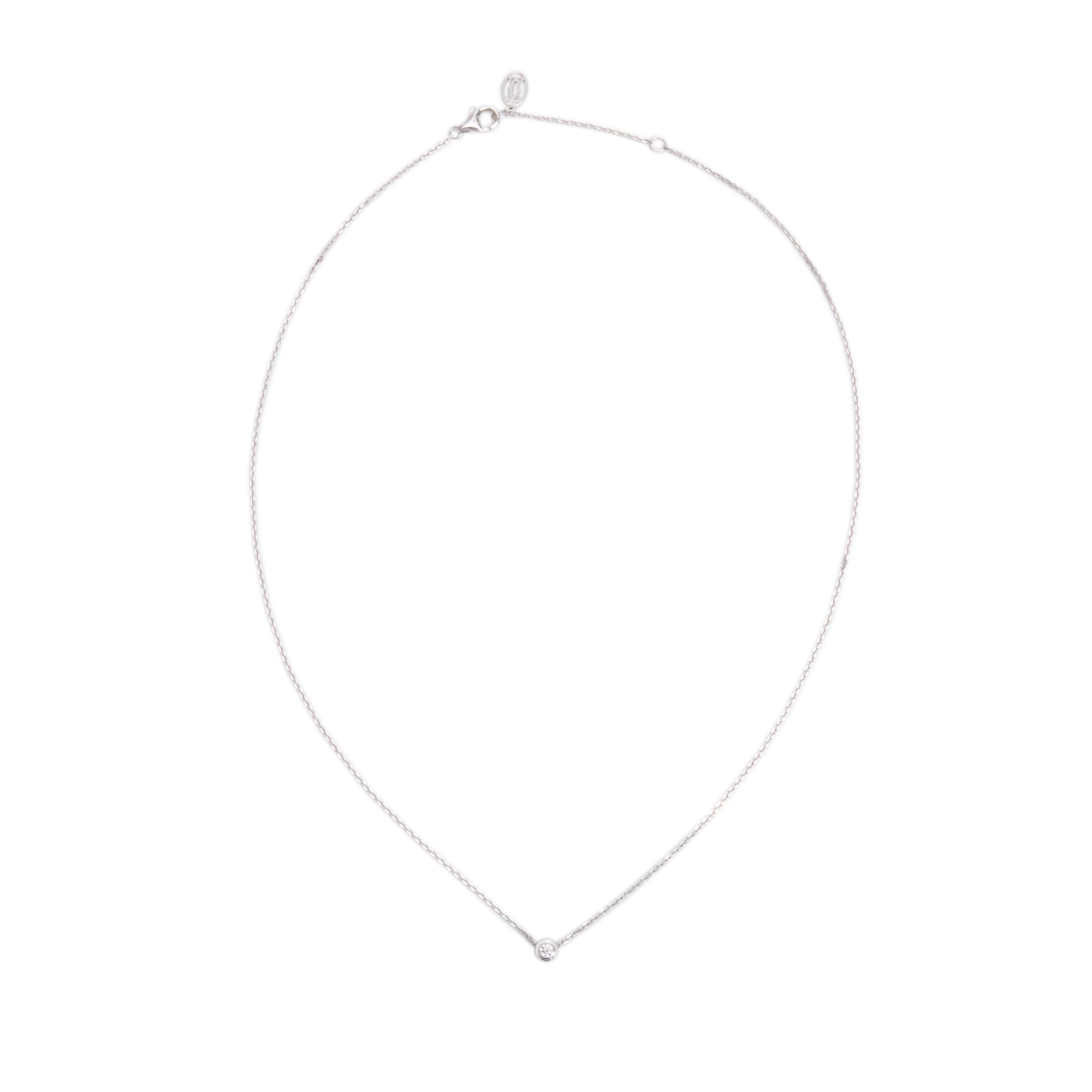 Cartier 18k White Gold Diamond D'Amour Pendant Necklace, XS Model w/ Box & Certificate