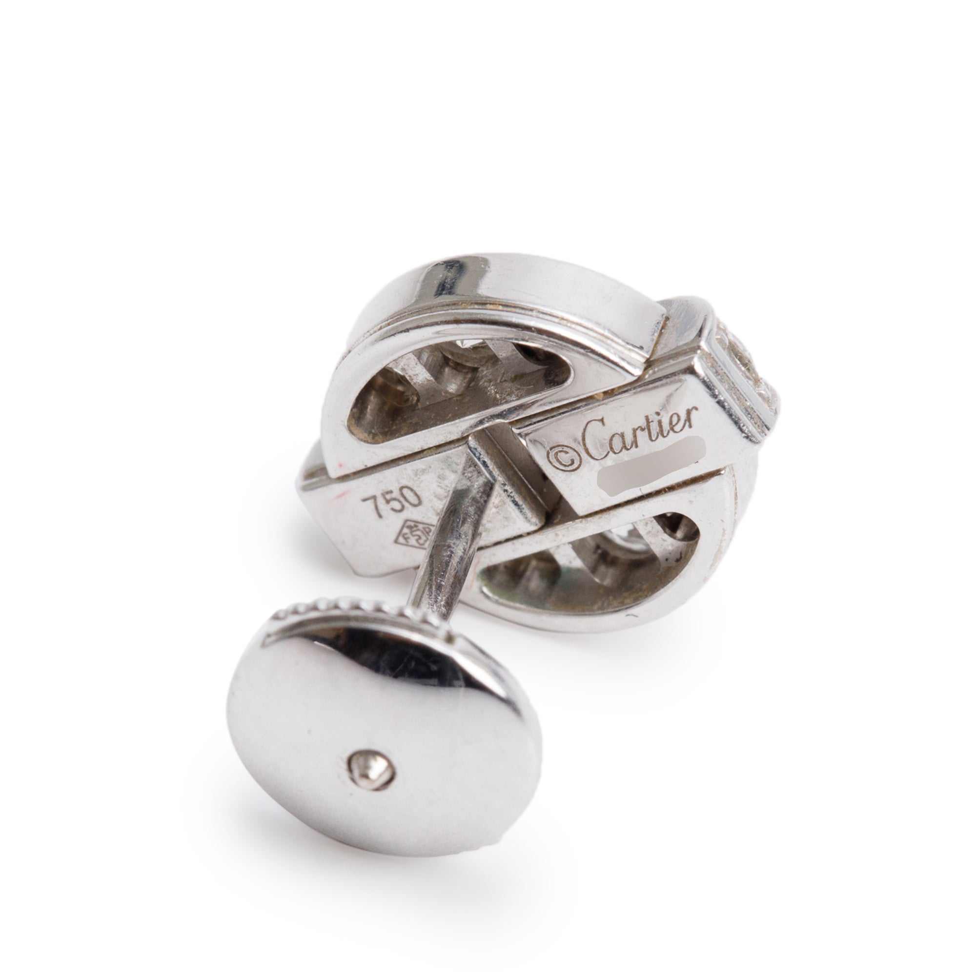 Cartier 18k White Gold Diamond Himalia Stud Earrings