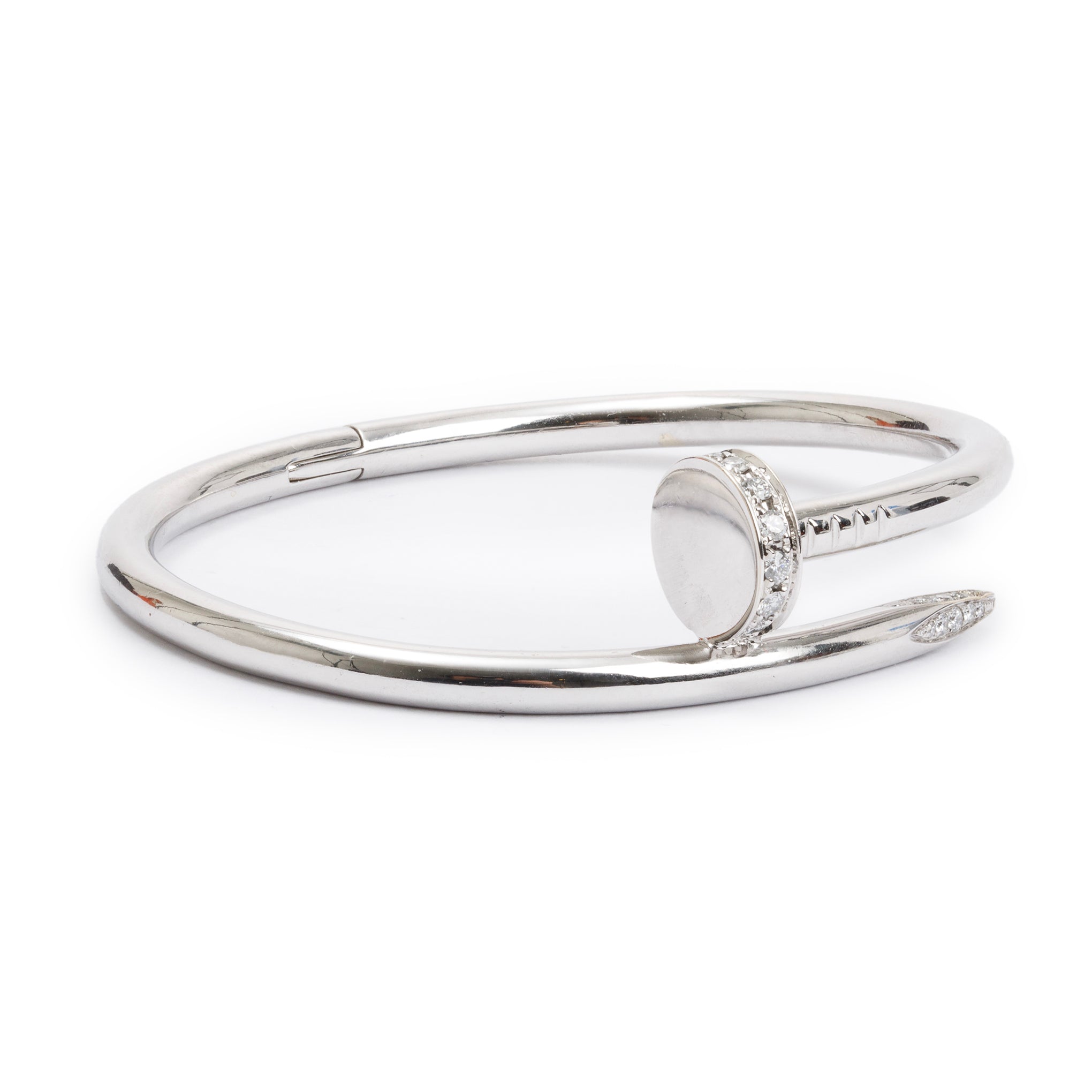 Cartier 18k White Gold Juste Un Clou Diamond Bracelet, Size 15