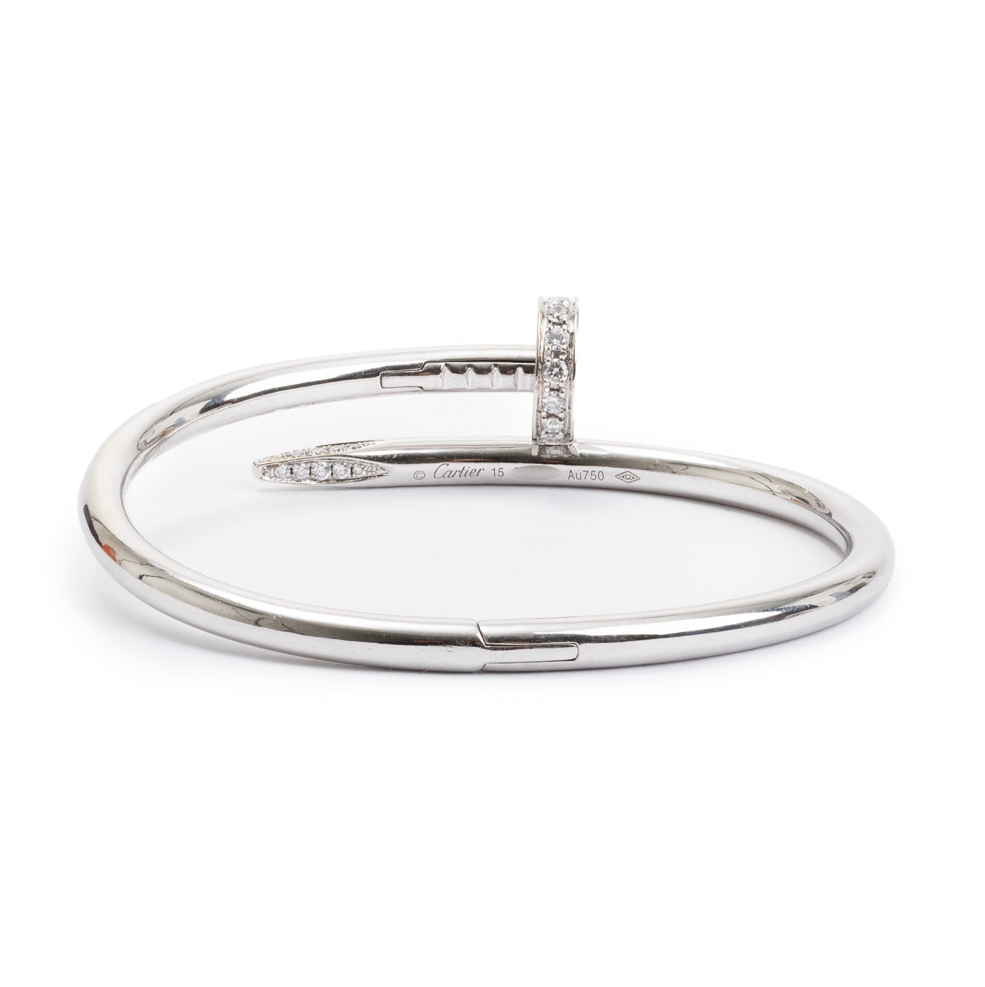 Cartier 18k White Gold Juste Un Clou Diamond Bracelet, Size 15