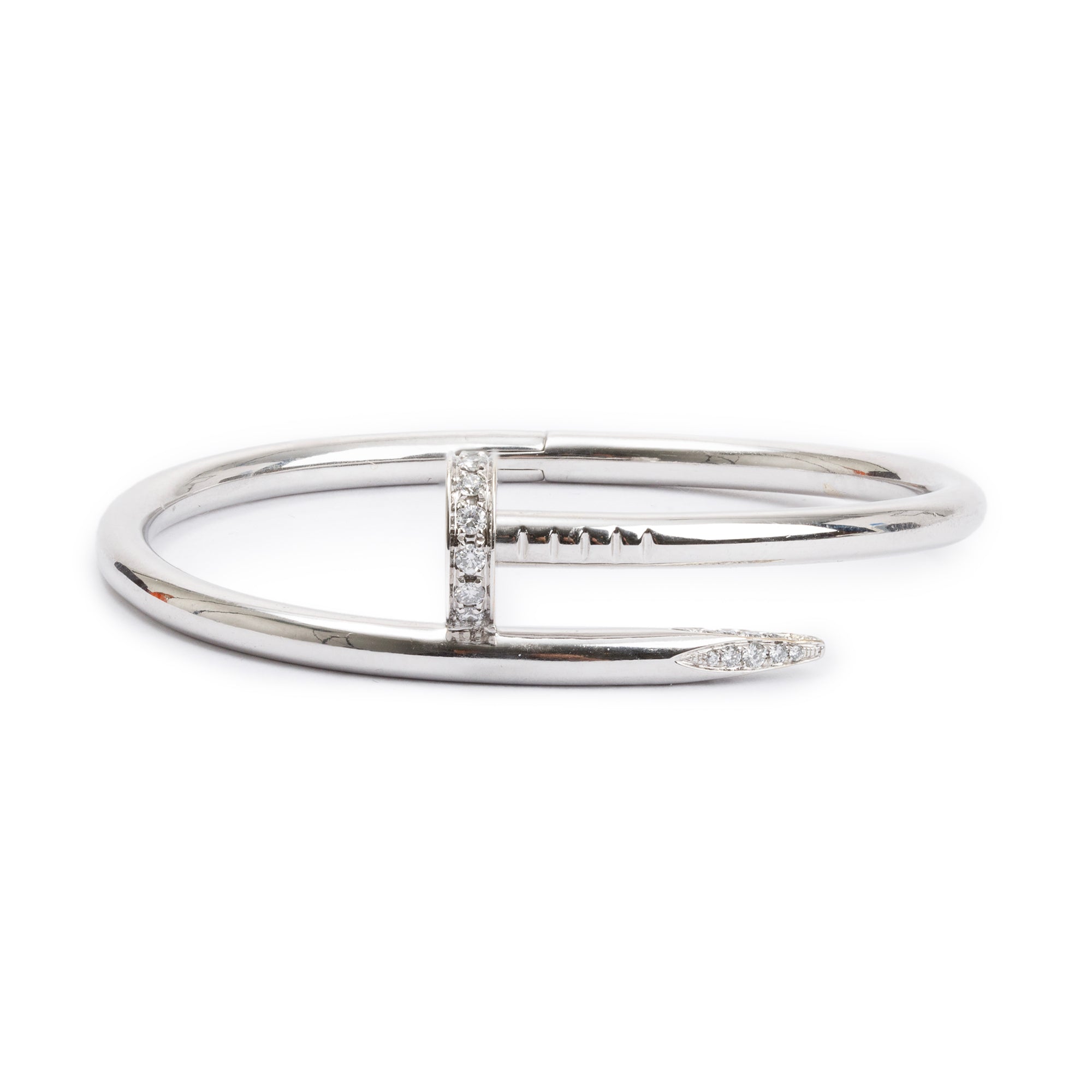 Cartier 18k White Gold Juste Un Clou Diamond Bracelet, Size 15