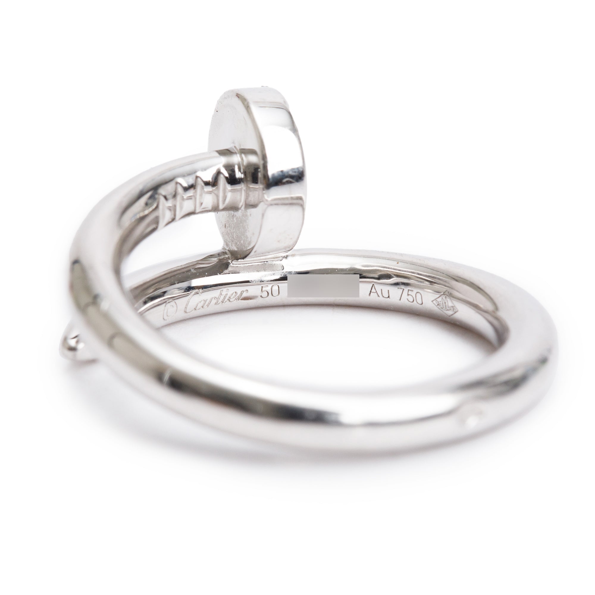 Cartier 18k White Gold Juste Un Clou Ring, Classic Model, Size 50 5.25