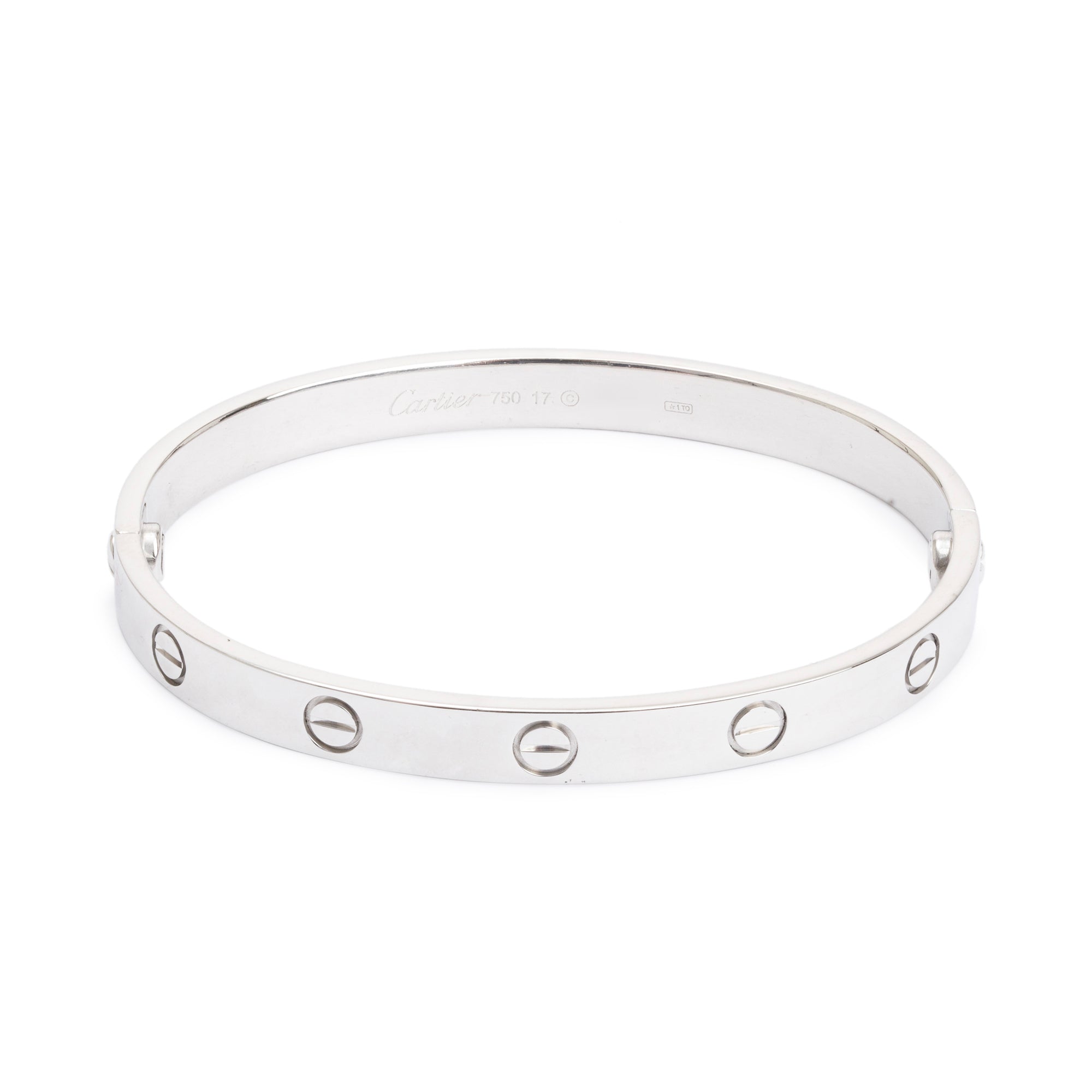 Cartier 18k White Gold Love Bracelet, Size 17