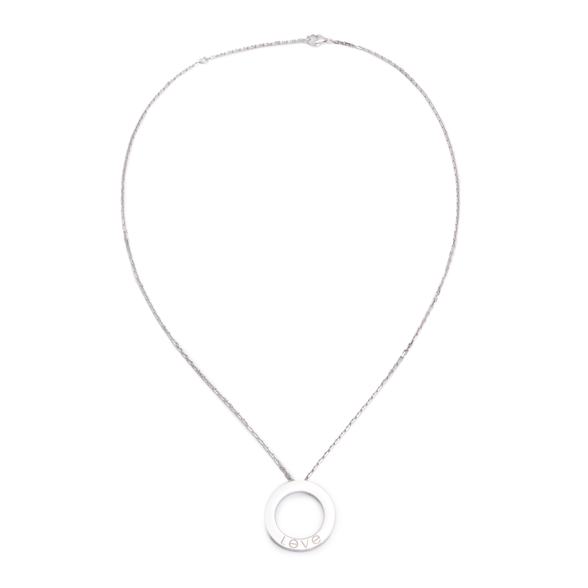 Cartier 18k White Gold Love Pendant Necklace