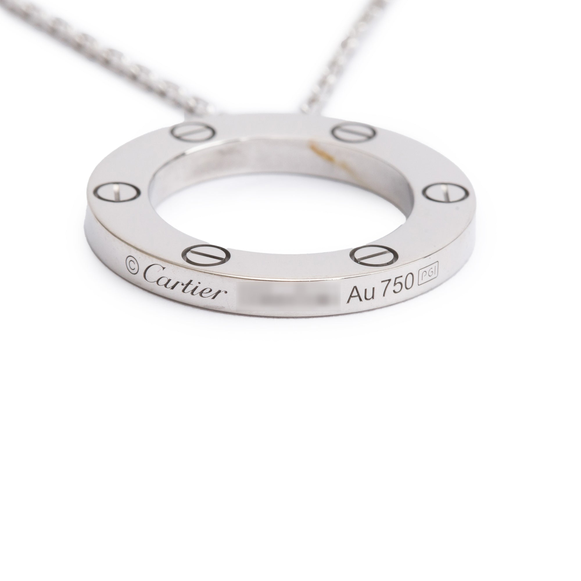 Cartier 18k White Gold Love Pendant Necklace