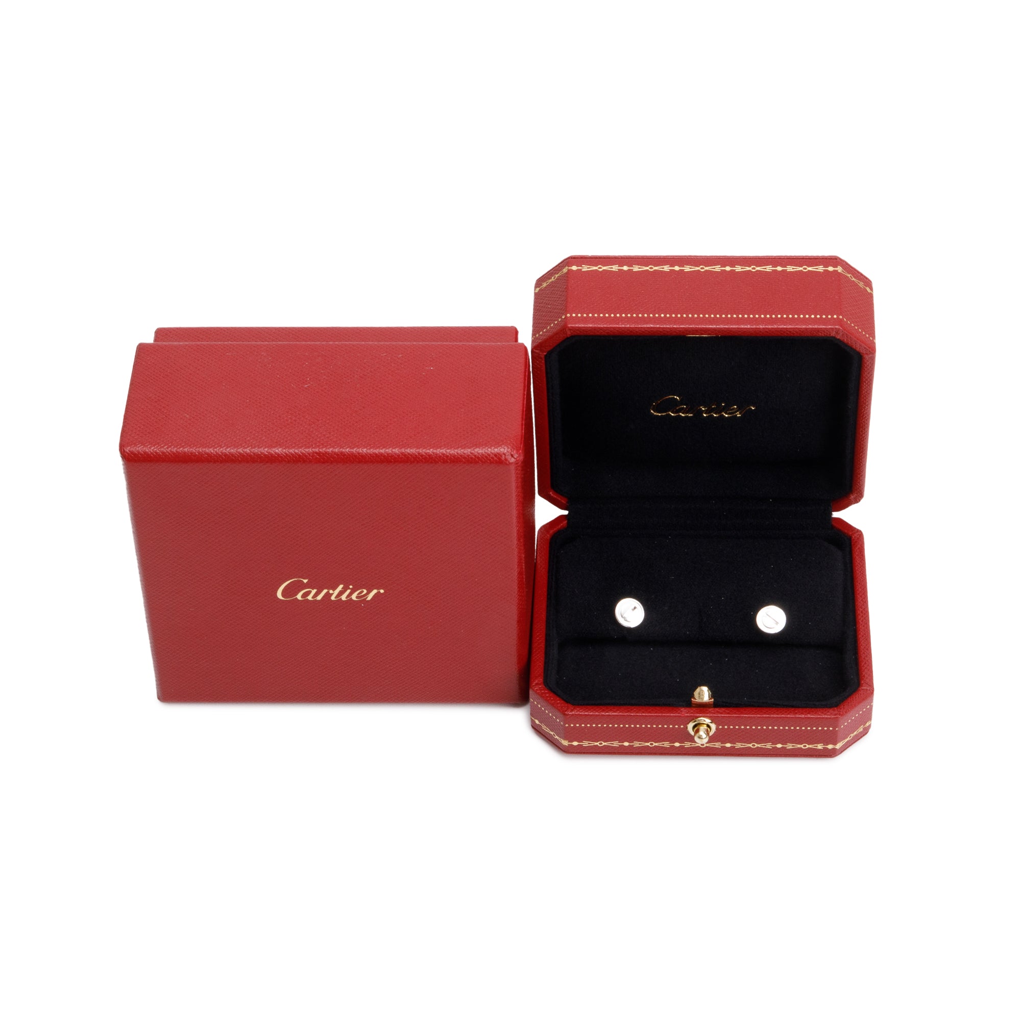 Cartier 18k White Gold Love Stud Earrings w/ Box
