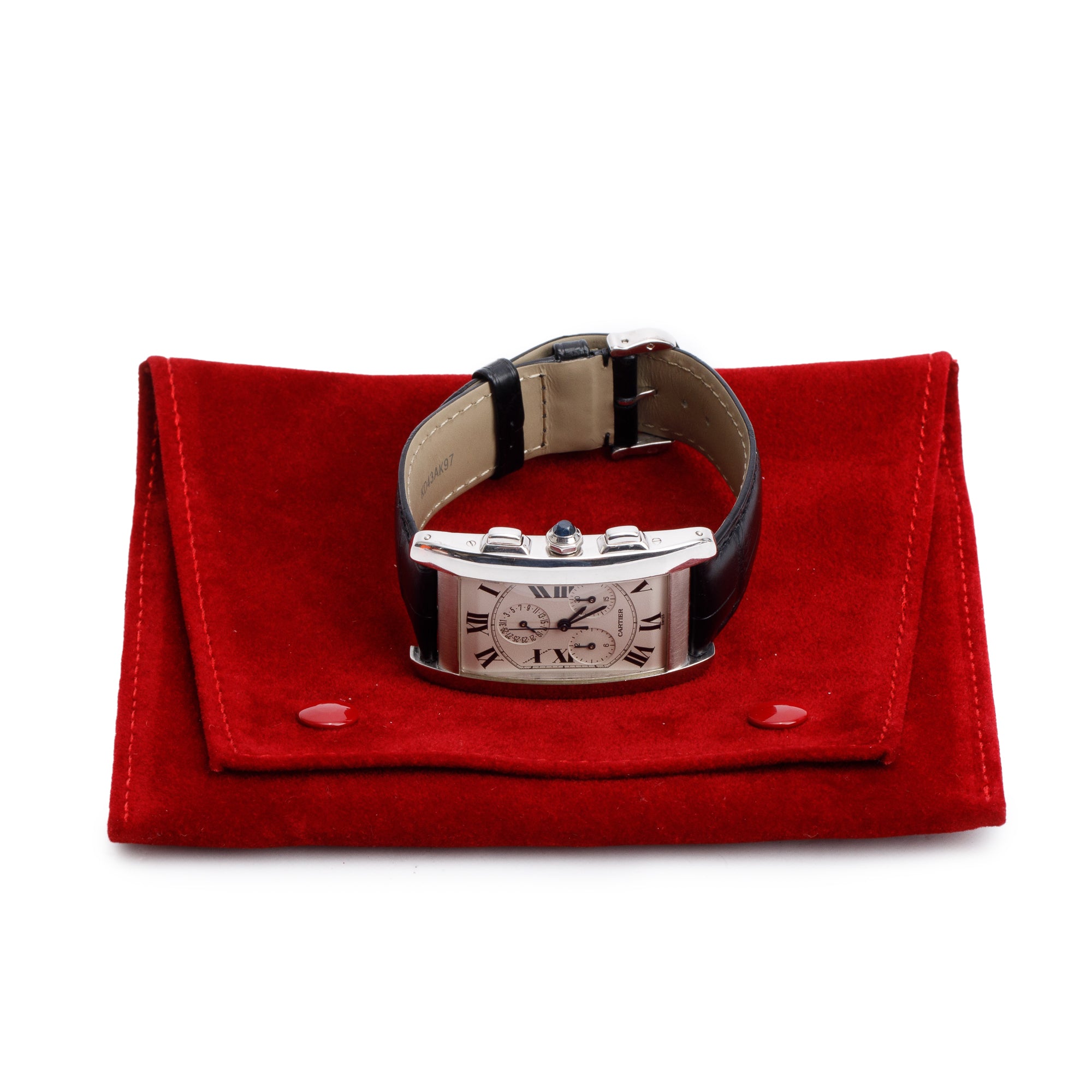 Cartier 18k White Gold Tank Americaine Chronoflex Watch 2312