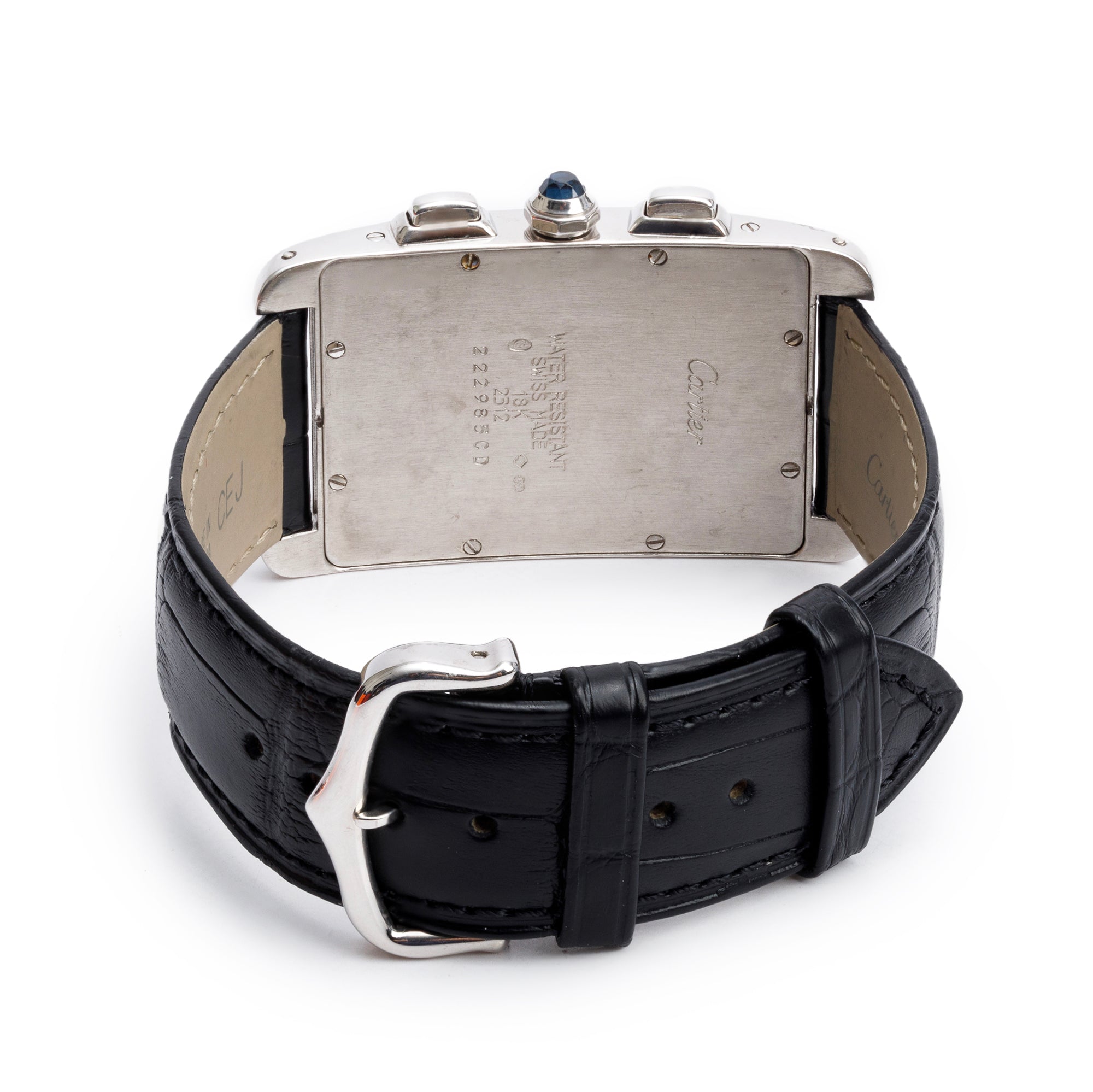 Cartier 18k White Gold Tank Americaine Chronoflex Watch 2312