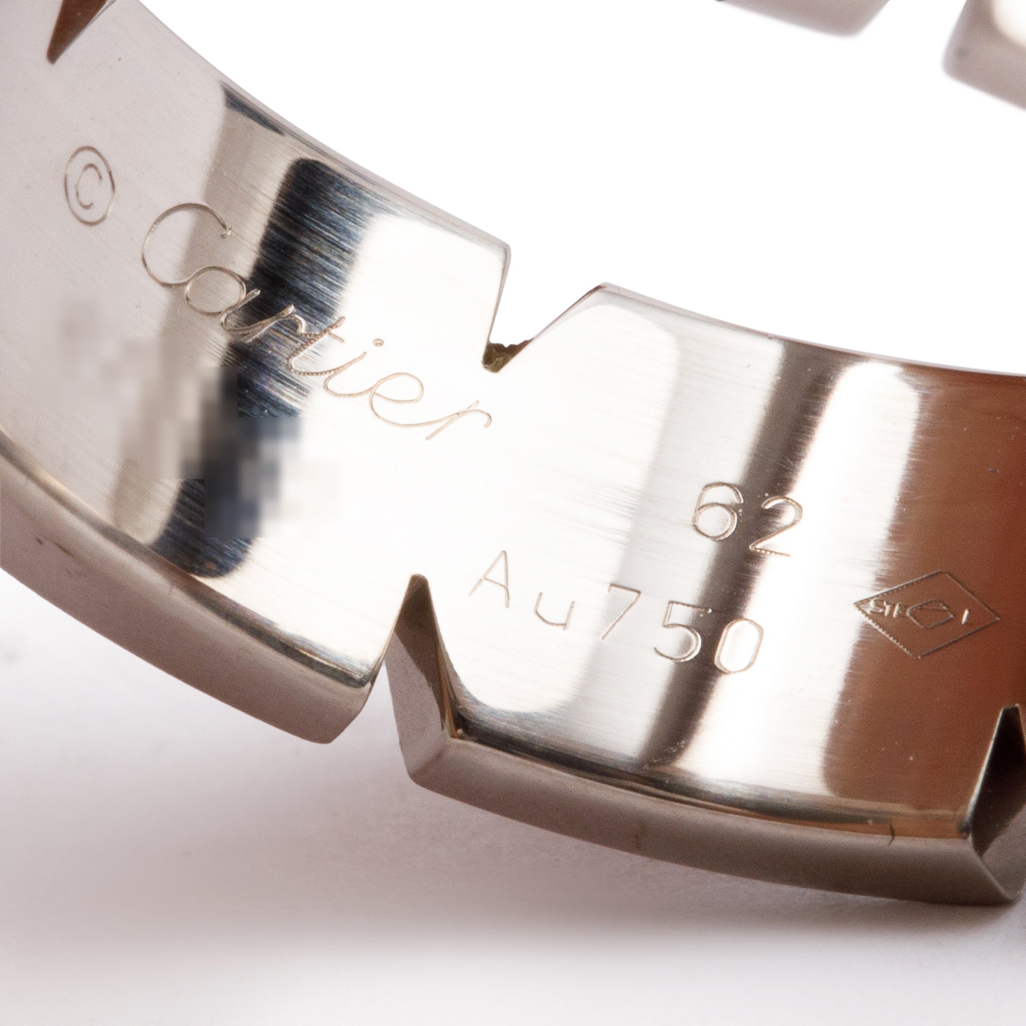 Cartier 18k White Gold Tank Francaise Ring, Size 62 10 w/ Receipt & Certificate