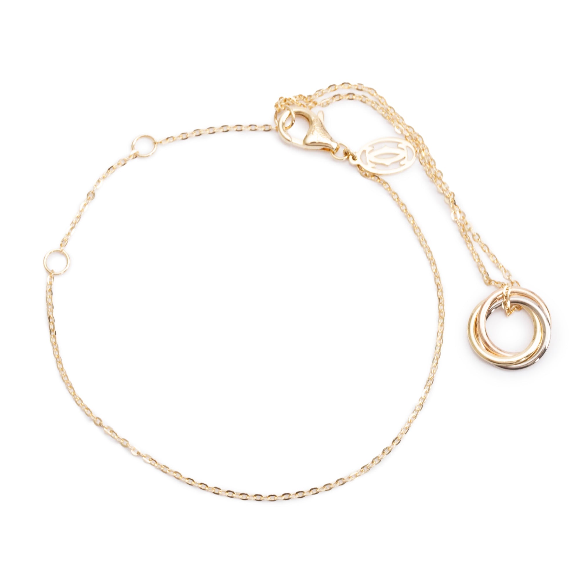 Cartier 18k White, Yellow & Rose Gold Trinity Bracelet w/ Box