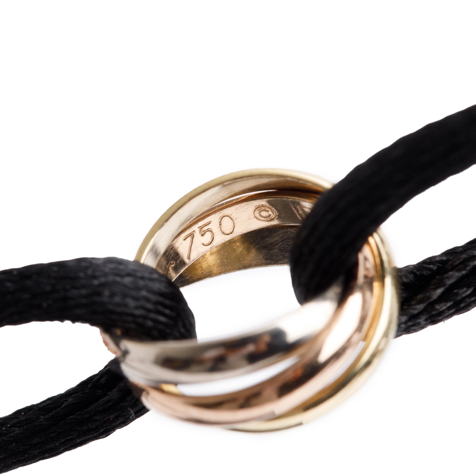 Cartier 18k White, Yellow & Rose Gold Trinity Cord Bracelet