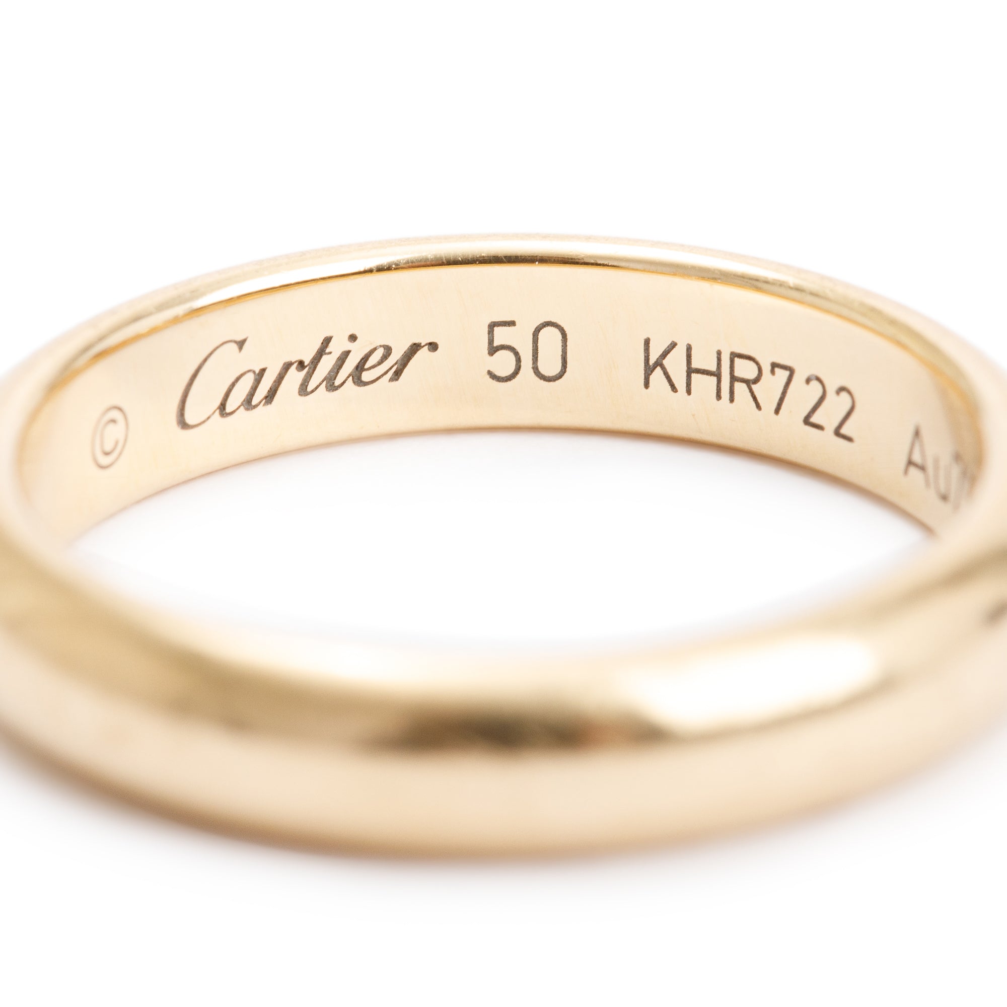 Cartier 18k Yellow Gold 3.5 MM 1895 Wedding Band Ring, Size 50 5.25