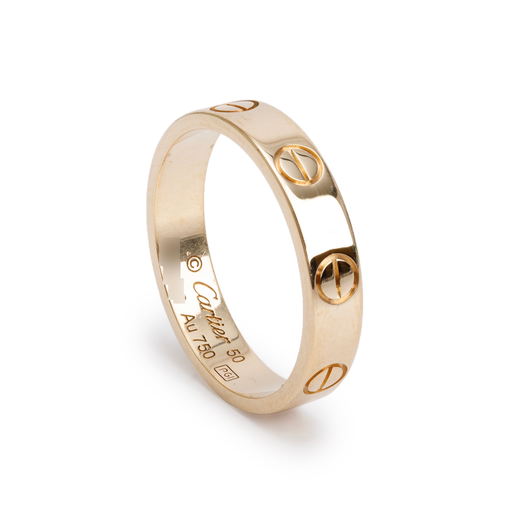 Cartier 18k Yellow Gold 3.6 mm Love Wedding Band Ring, Size 50 5.25 w/ Receipt