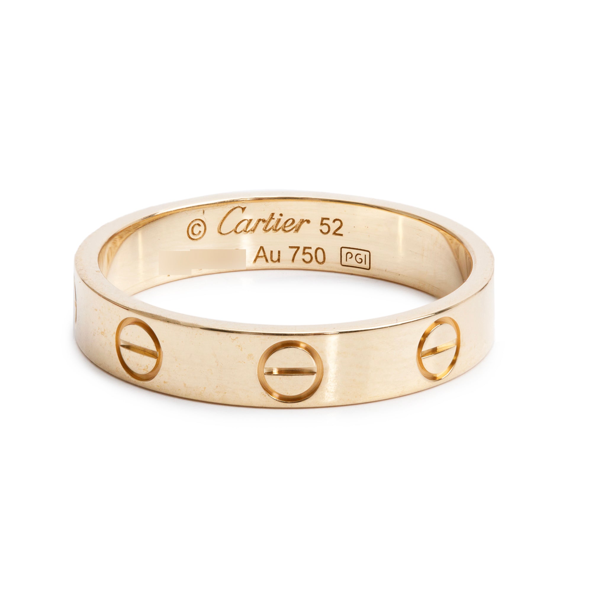 Cartier 18k Yellow Gold 3.6 mm Love Wedding Band Ring, Size 52 6 w/ Box