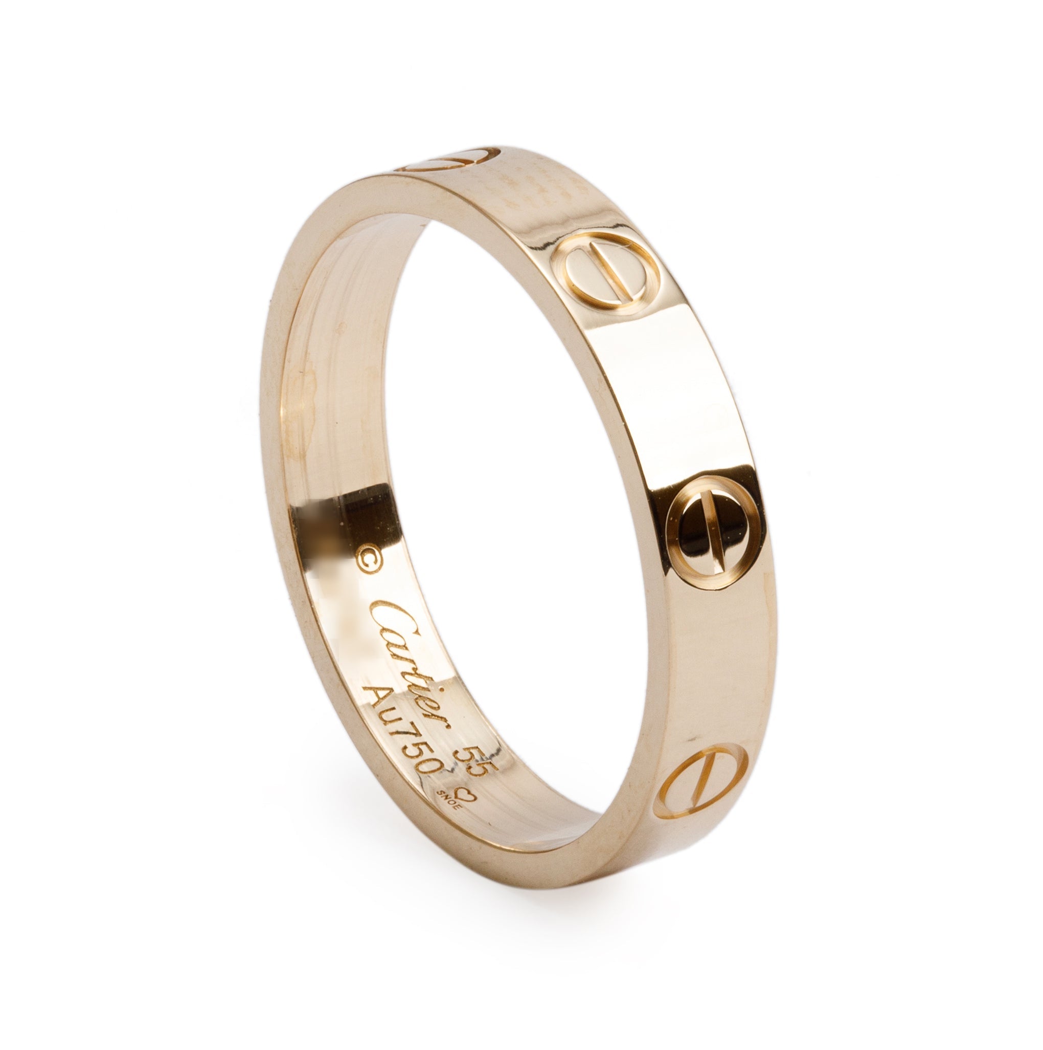 Cartier 18k Yellow Gold 3.6 mm Love Wedding Band Ring, Size 55 7.25 w/ Box