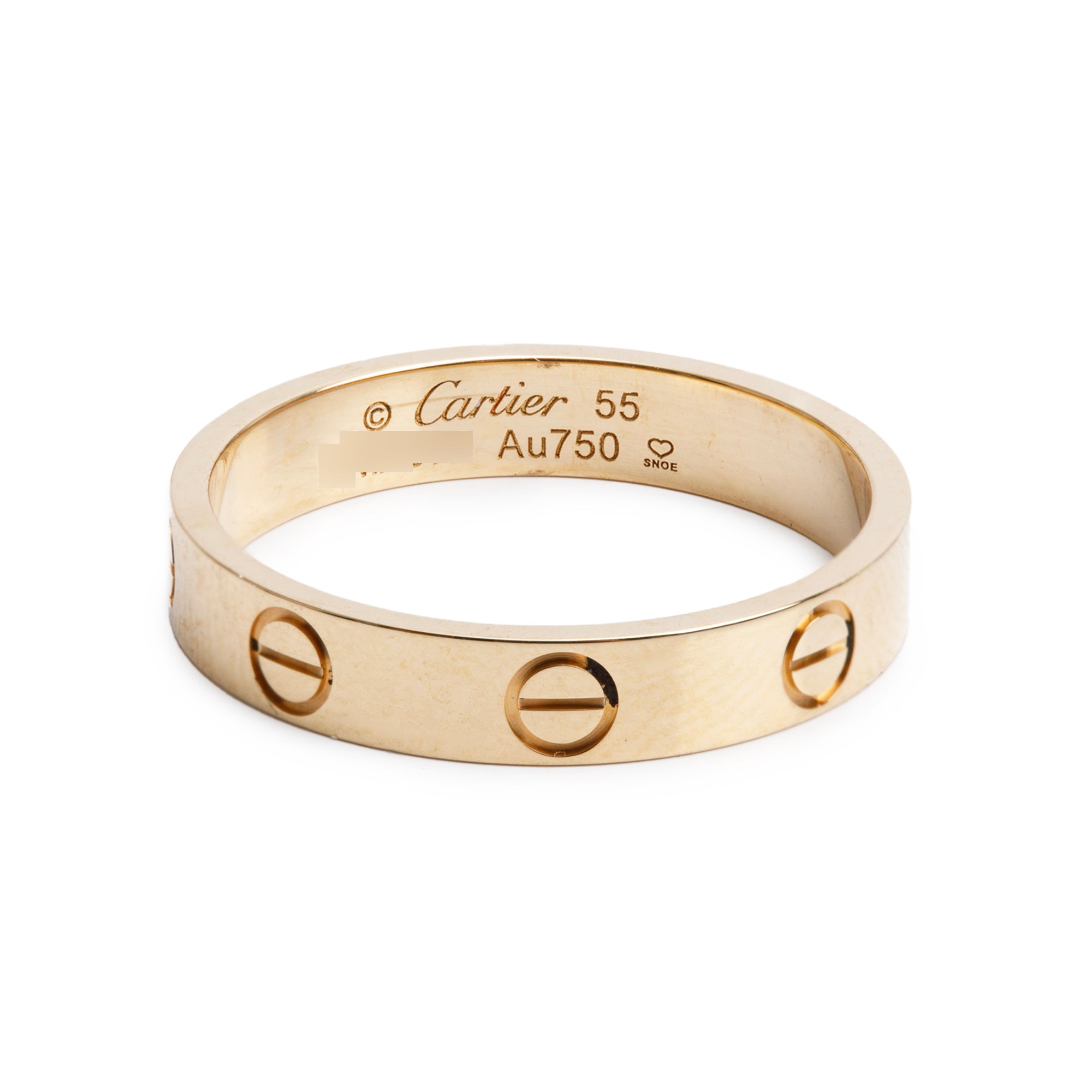 Cartier 18k Yellow Gold 3.6 mm Love Wedding Band Ring, Size 55 7.25 w/ Receipt