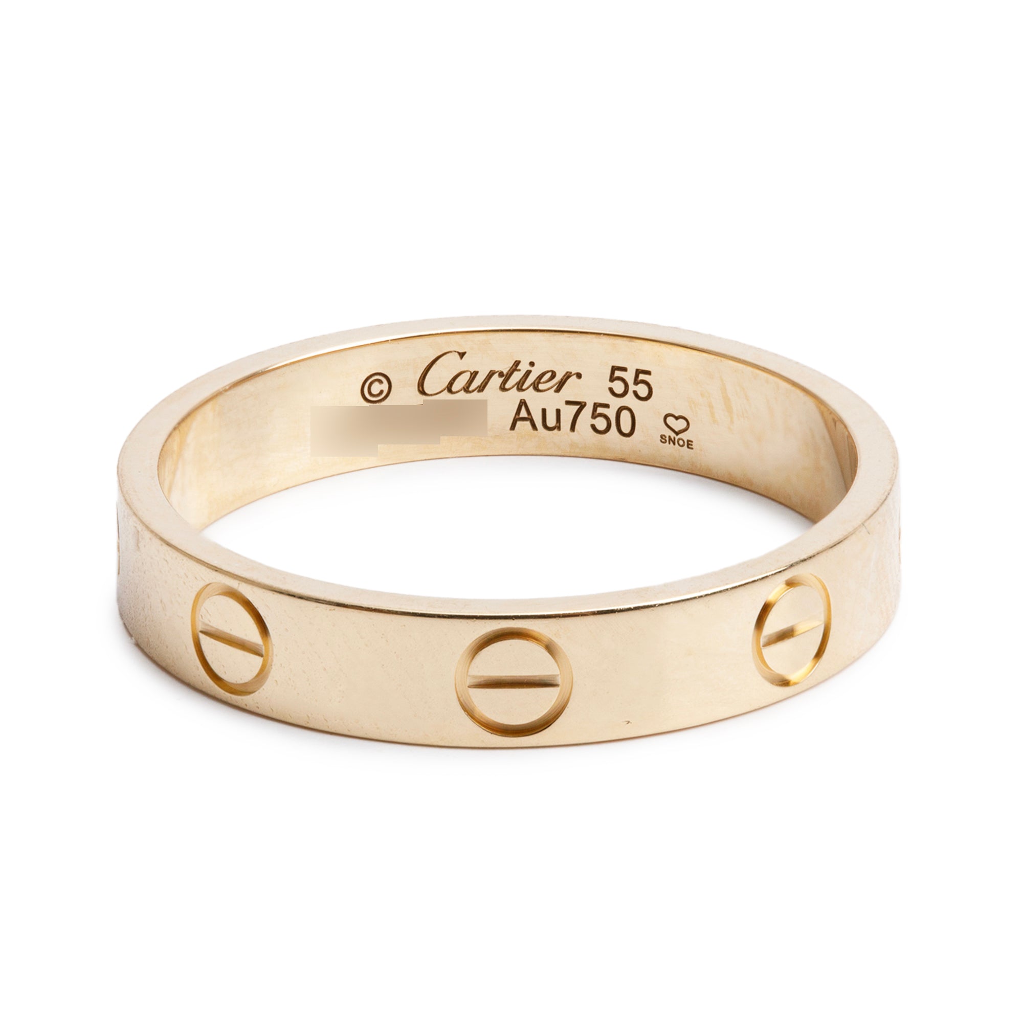 Cartier 18k Yellow Gold 3.6 mm Love Wedding Band Ring, Size 55 7.25