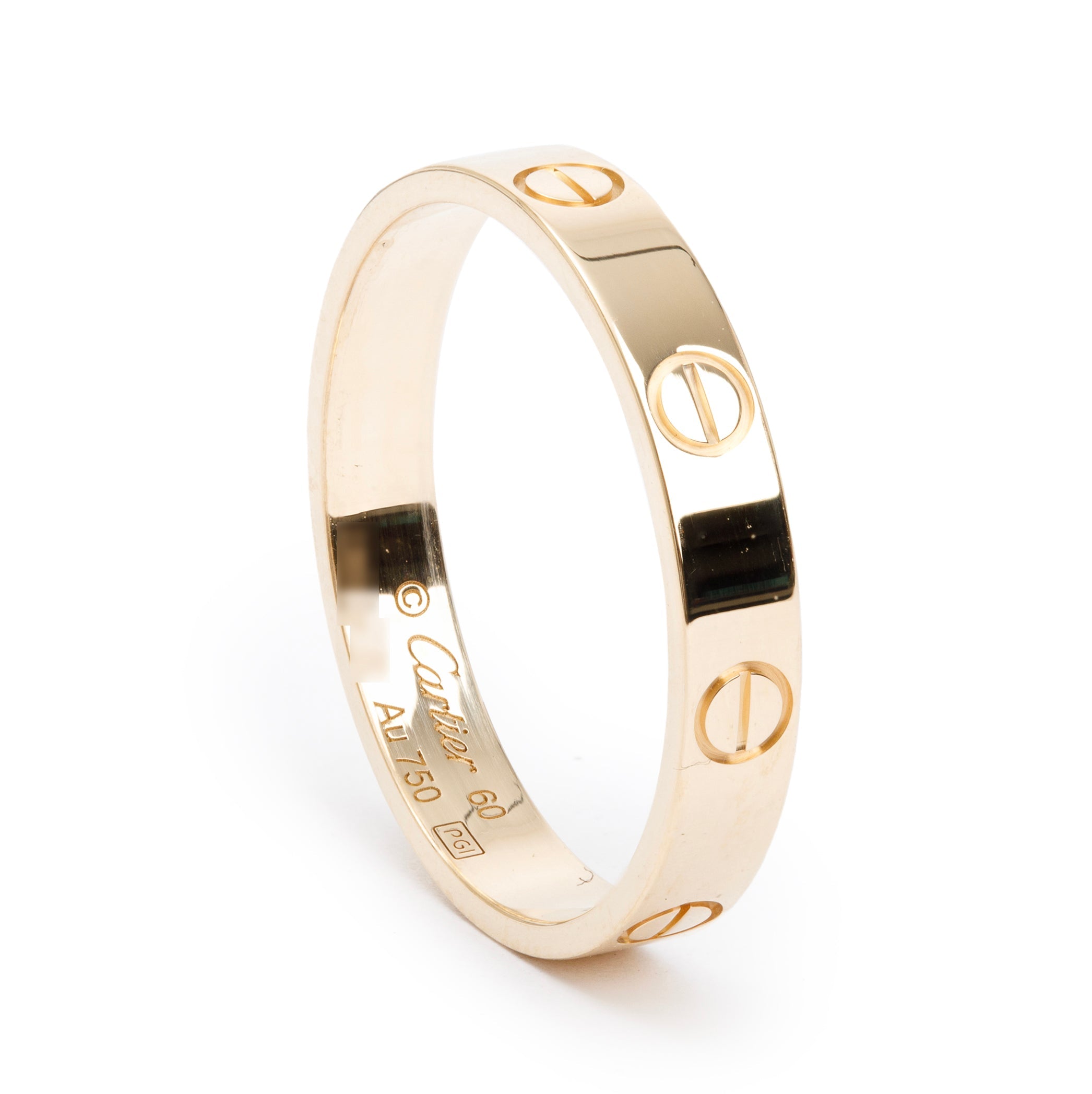 Cartier 18k Yellow Gold 3.6 mm Love Wedding Band Ring, Size 60 9.25