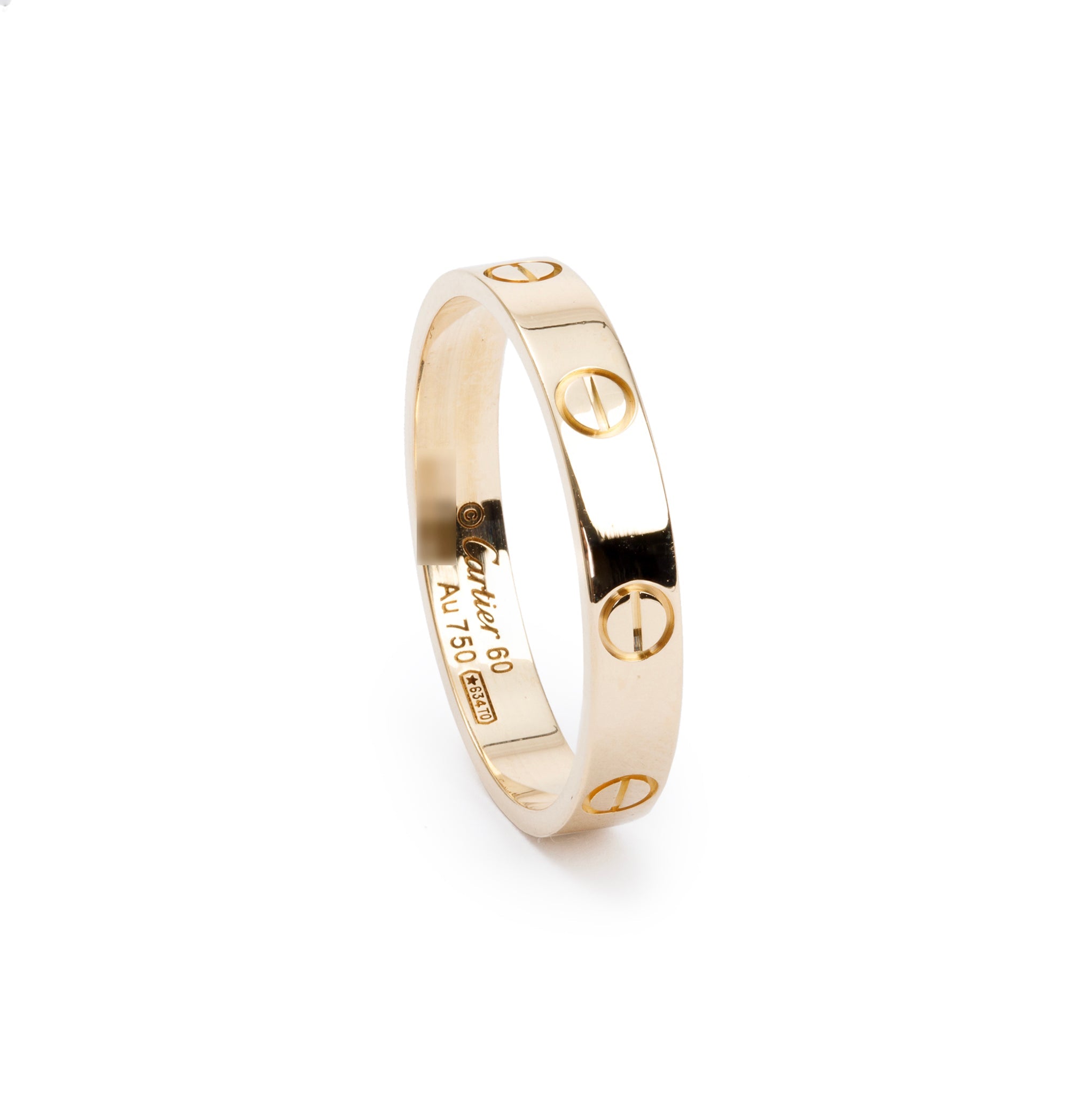 Cartier 18k Yellow Gold 3.6 mm Love Wedding Band Ring, Size 60 9.25 w/ Box