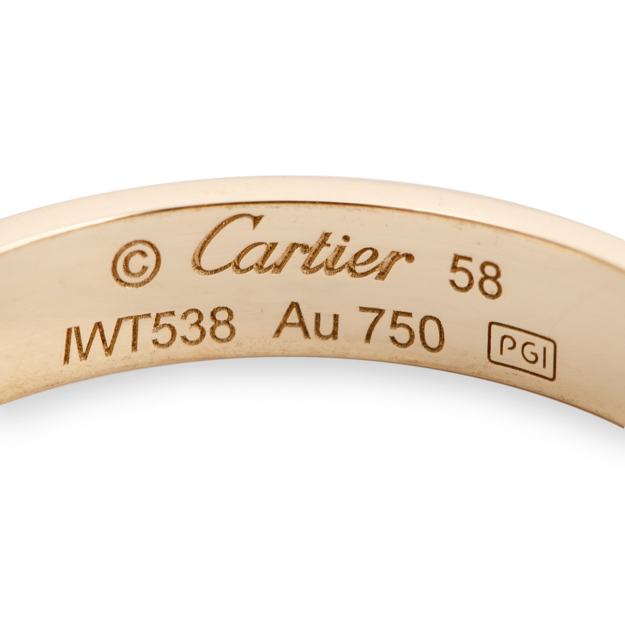 Cartier 18k Yellow Gold 3.6 mm Love Wedding Band Ring w/ Box & Certificate