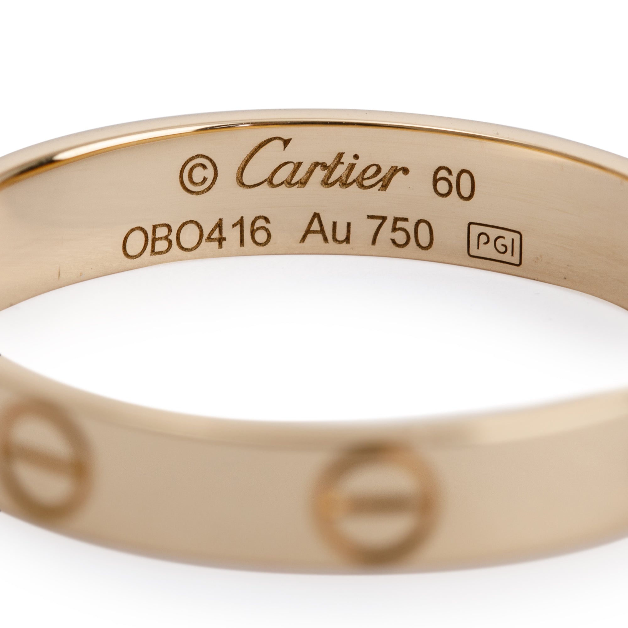 Cartier 18k Yellow Gold 3.6 mm Love Wedding Band Ring w/ Certificate