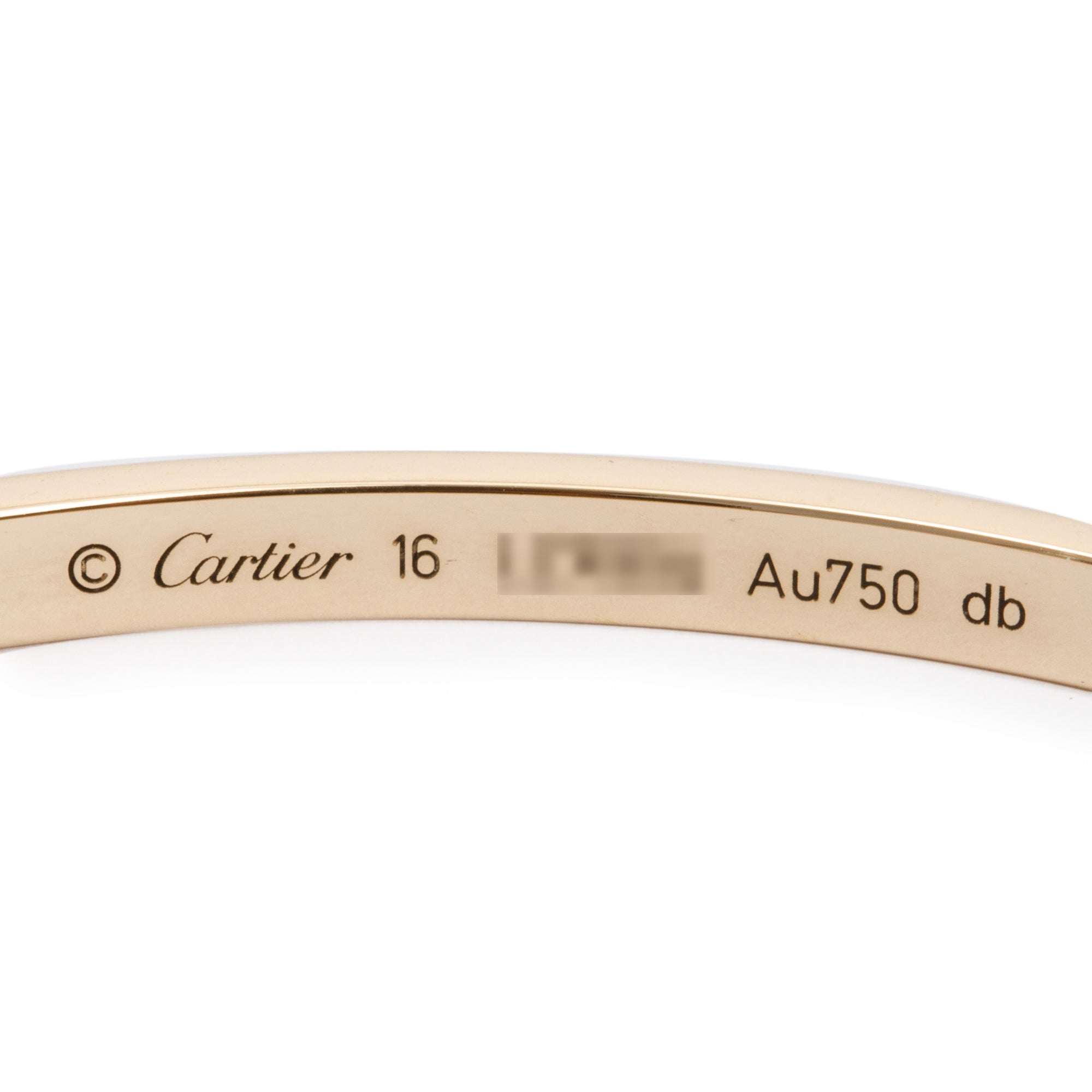 Cartier 18k Yellow Gold 3.65 MM Love Bracelet, Small Model, Size 16 w/ Box, Certificate & Screwdriver