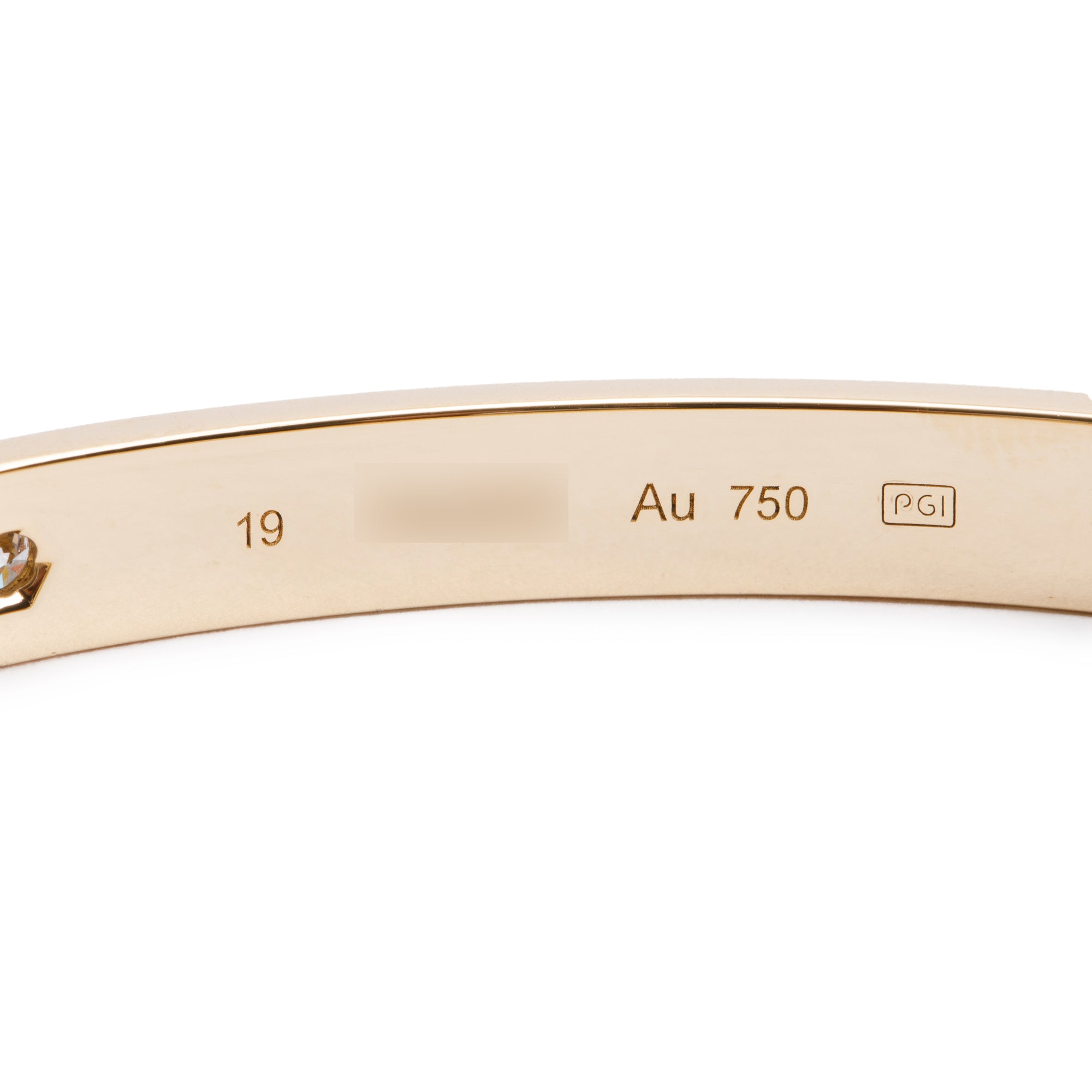 Cartier 18k Yellow Gold 4 Diamond Love Bracelet, Size 19 w/ Box & Certificate