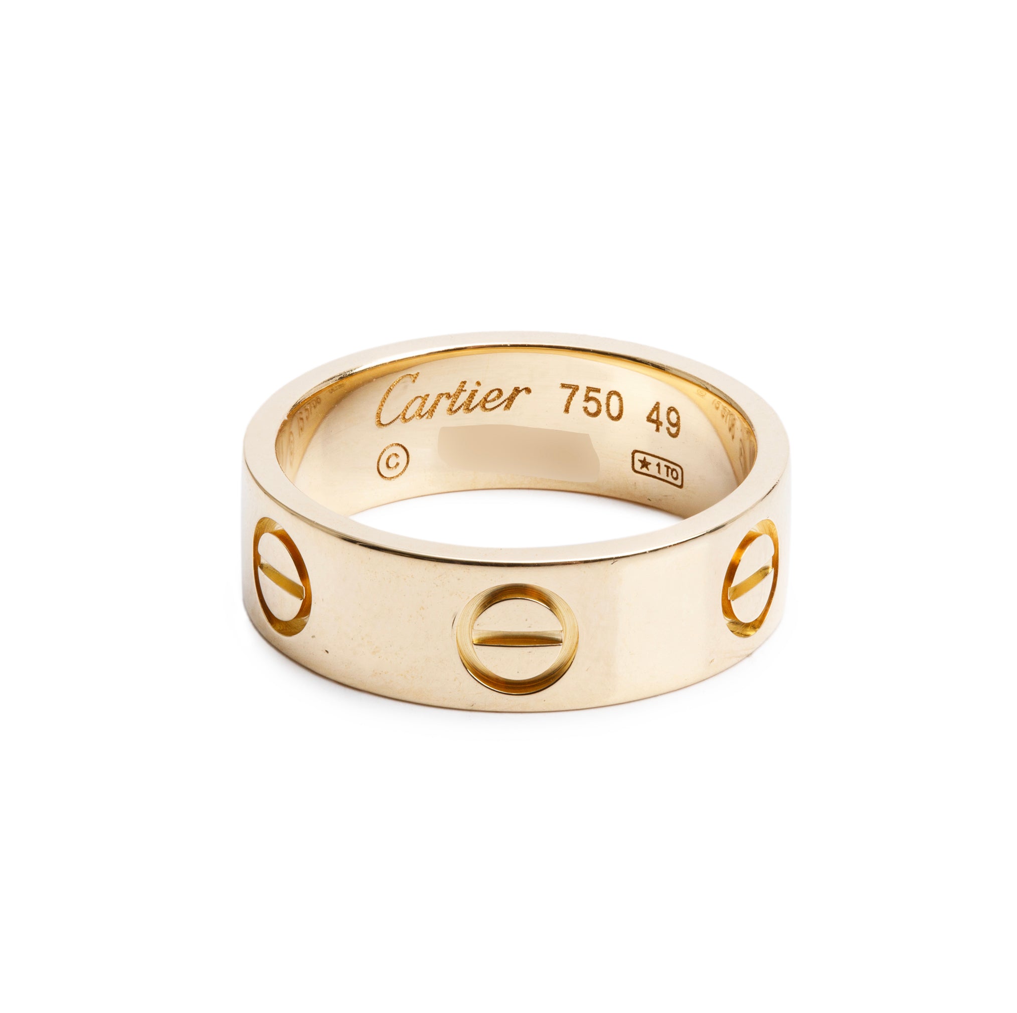 Cartier 18k Yellow Gold 5.5 MM Love Ring, Size 49 5