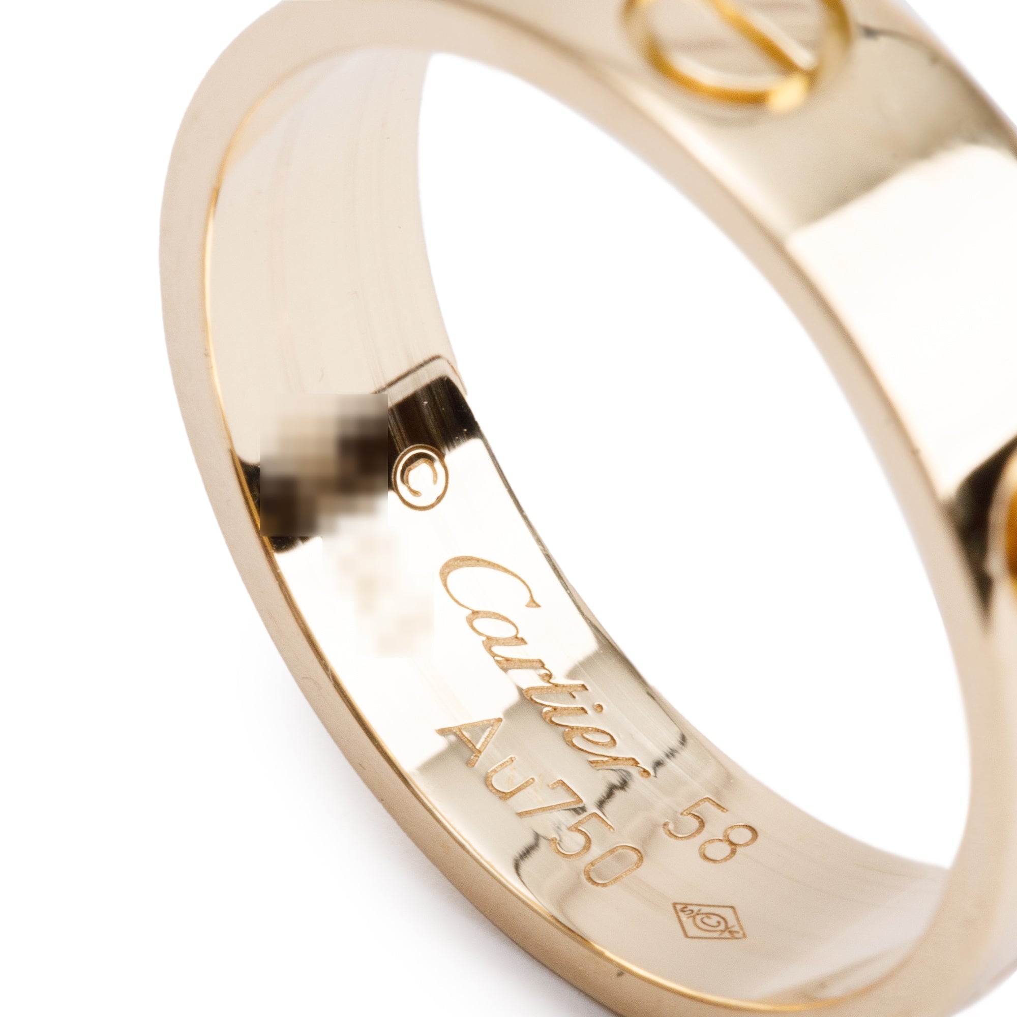 Cartier 18k Yellow Gold 5.5 MM Love Ring, Size 58 8.25
