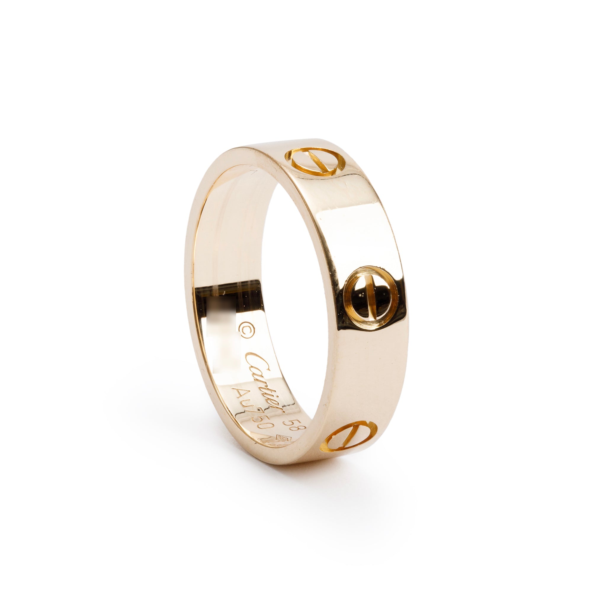 Cartier 18k Yellow Gold 5.5 MM Love Ring, Size 58 8.25 w/ Box, Receipt & Certificate