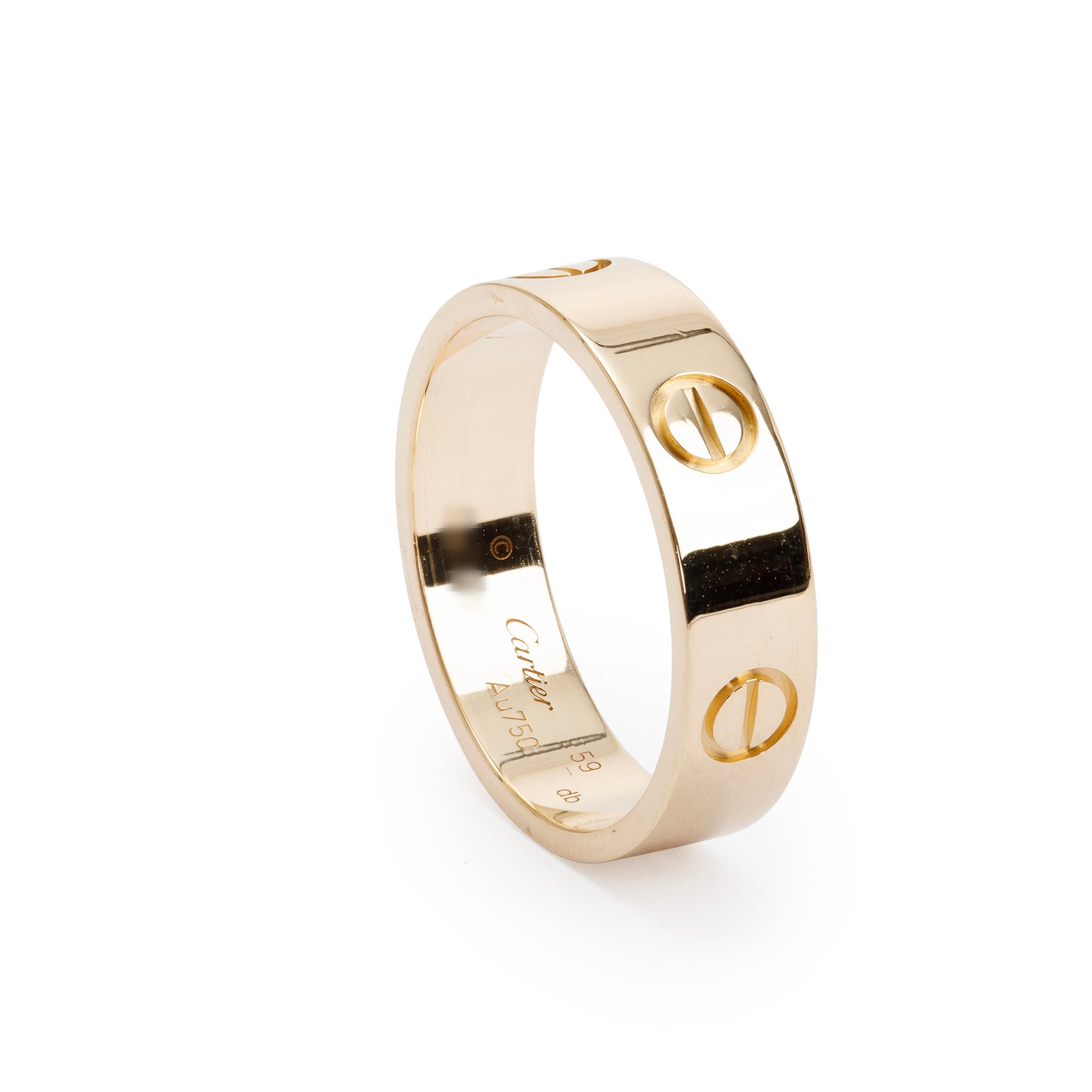 Cartier 18k Yellow Gold 5.5 MM Love Ring, Size 59 8.75