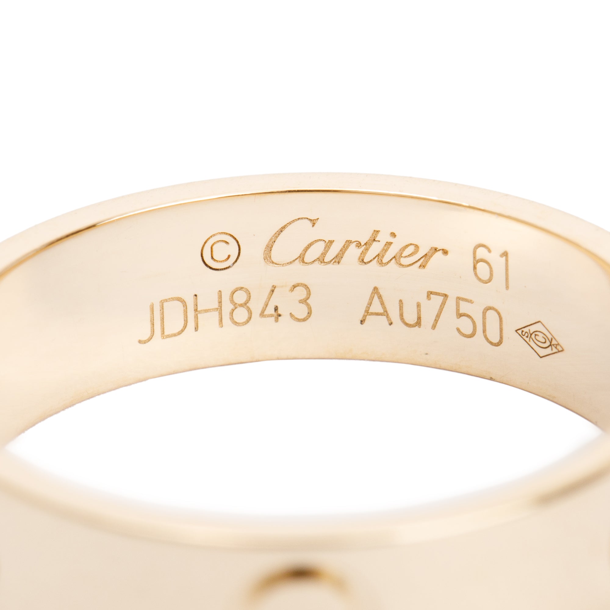 Cartier 18k Yellow Gold 5.5 MM Love Ring, Size 61 9.75 w/ Box