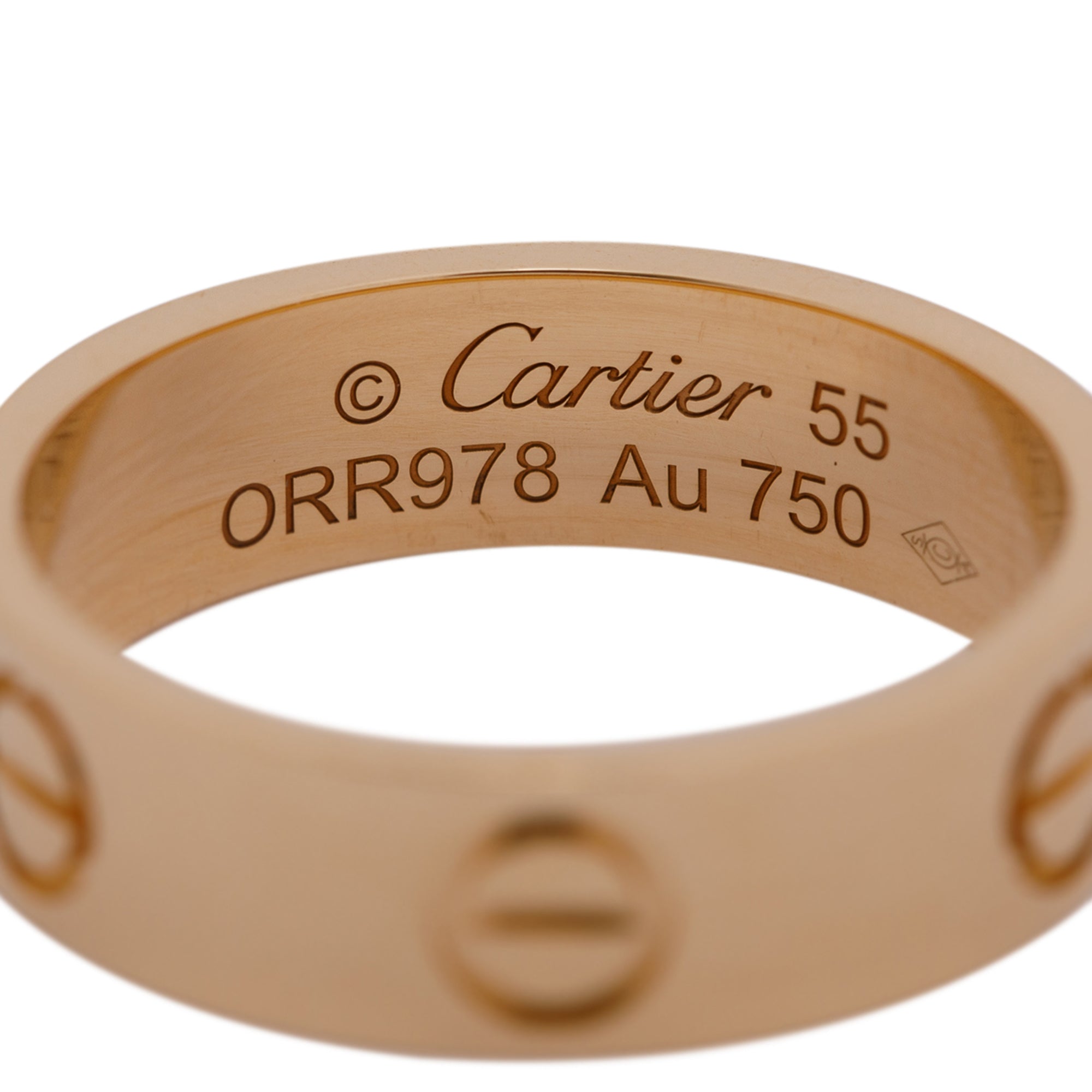 Cartier 18k Yellow Gold 5.5 MM Love Ring w/ Box, Certificate & Receipt