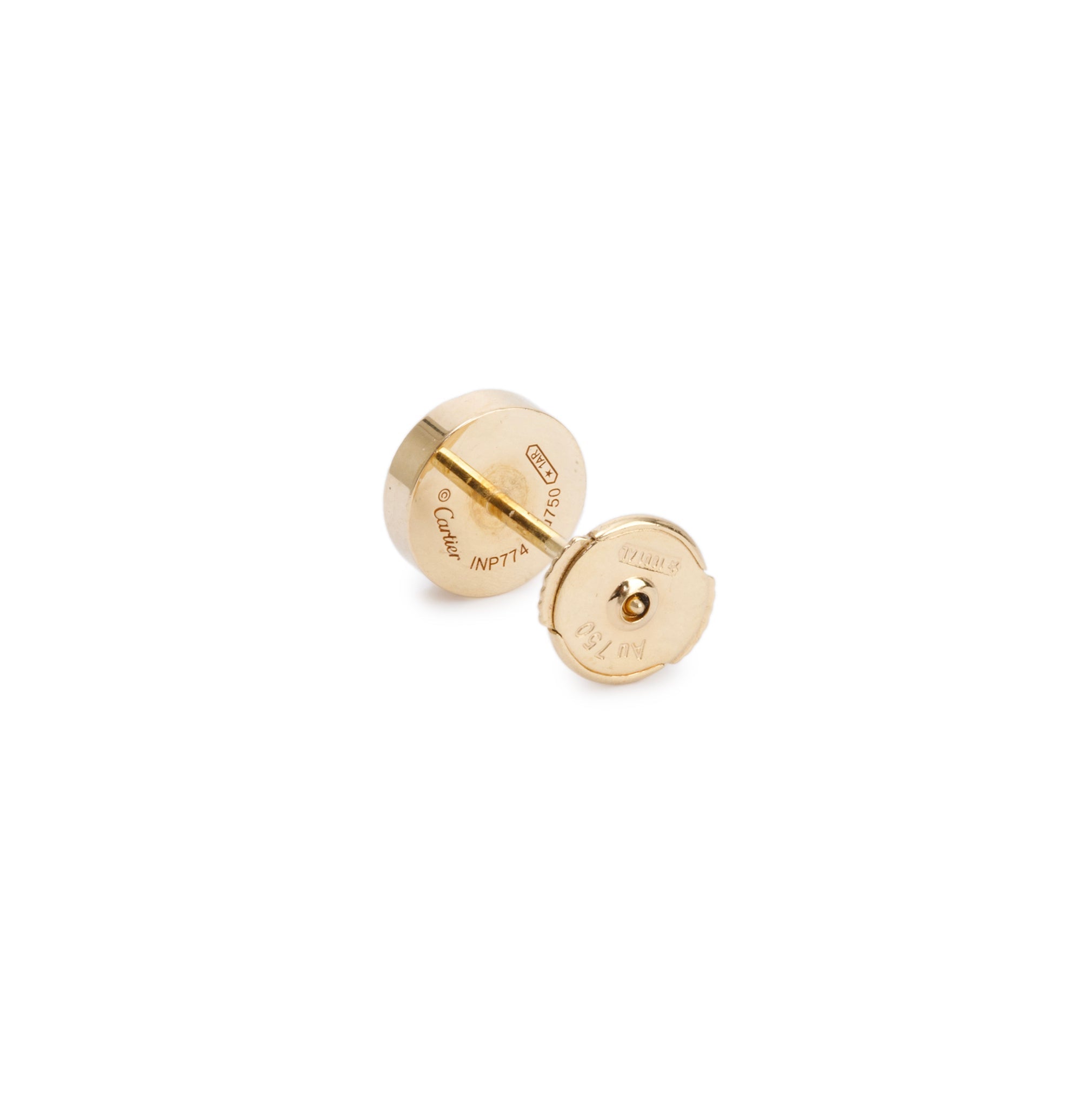 Cartier 18k Yellow Gold 7.2 MM Love Stud Earrings w/ Box