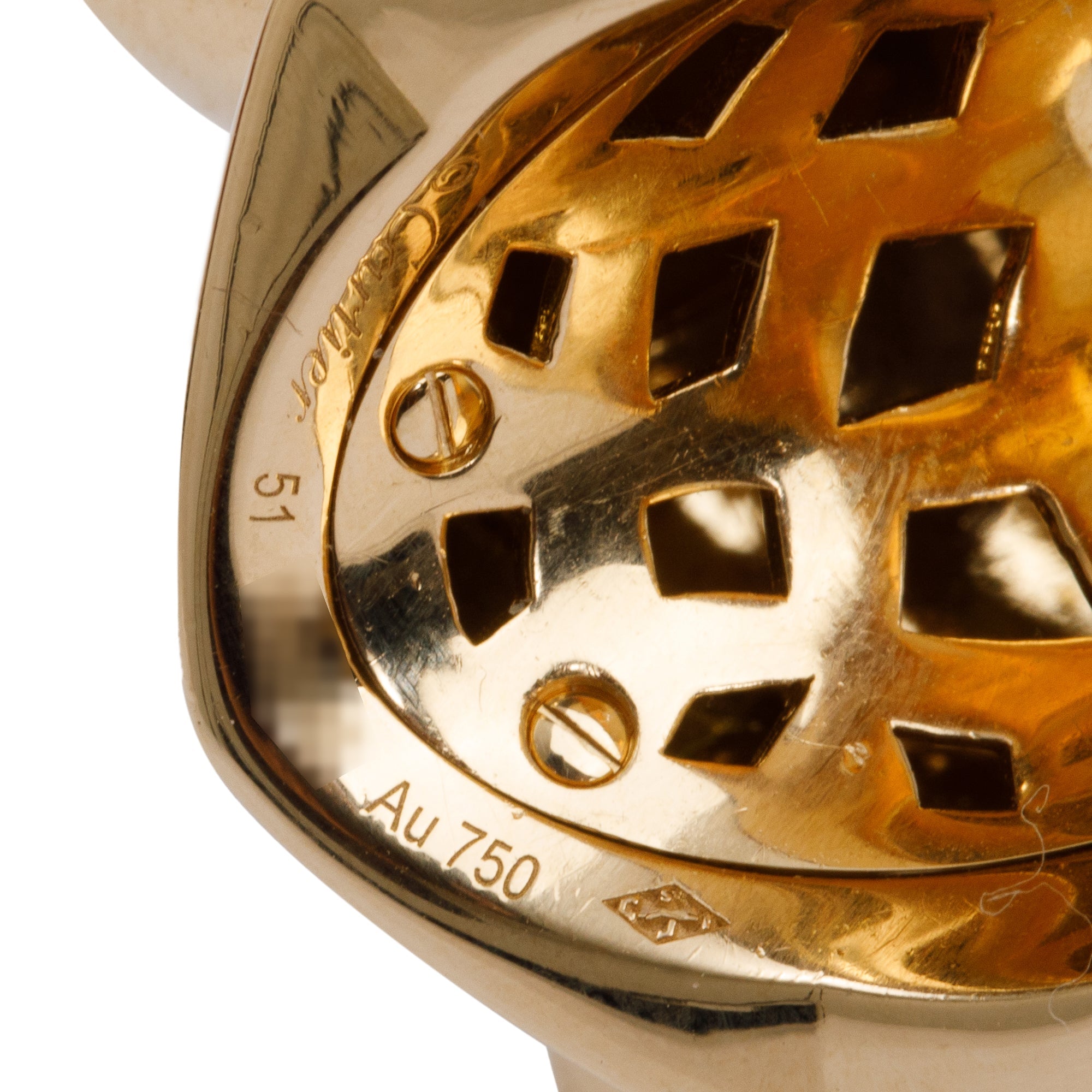 Cartier 18k Yellow Gold Black Lacquer Onyx & Peridot Panthere de Cartier Ring, Size 51 5.5