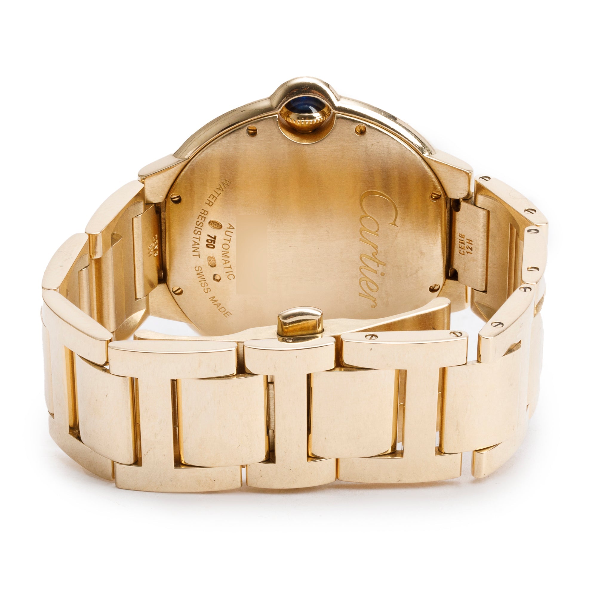 Cartier 18k Yellow Gold Diamond Bezel Ballon Bleu de Cartier 42MM Automatic Watch 2998 w/ Box & Papers