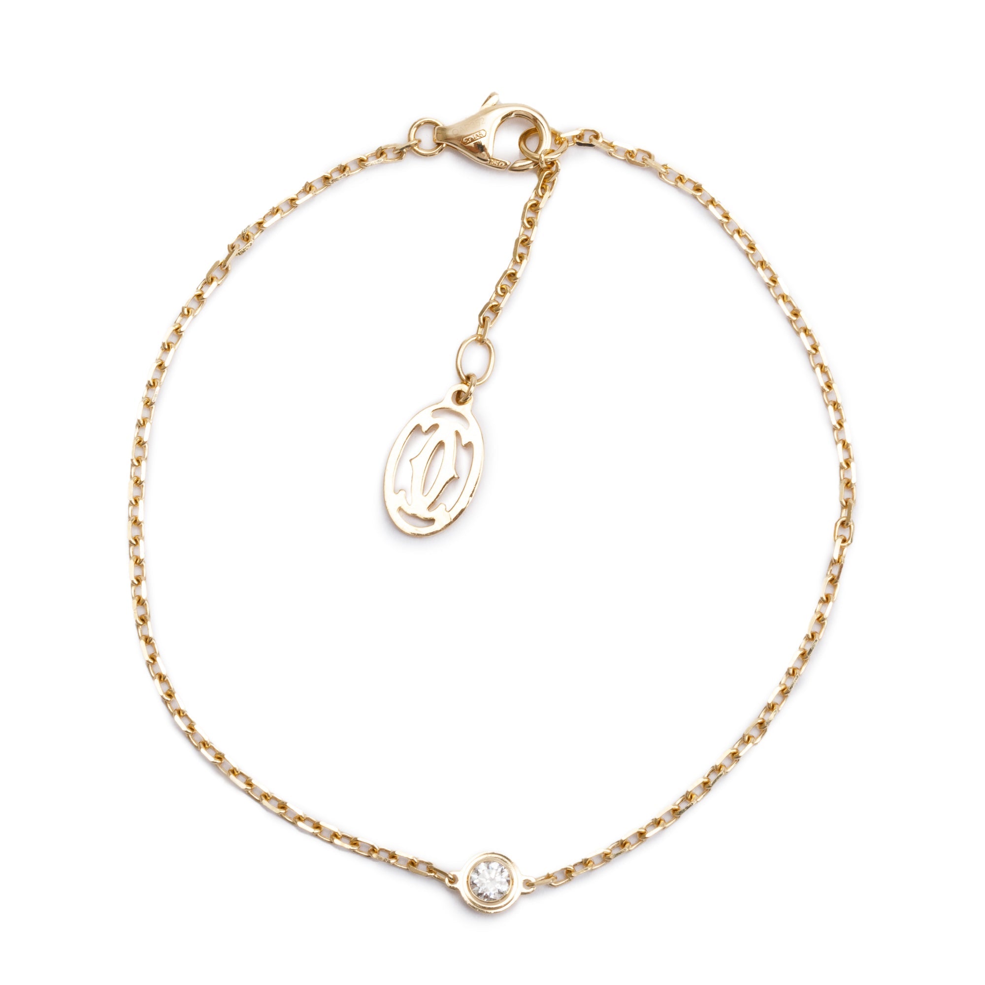 Cartier 18k Yellow Gold Diamond D'Amour Bracelet, Small Model w/ Box, Receipt & Certificate