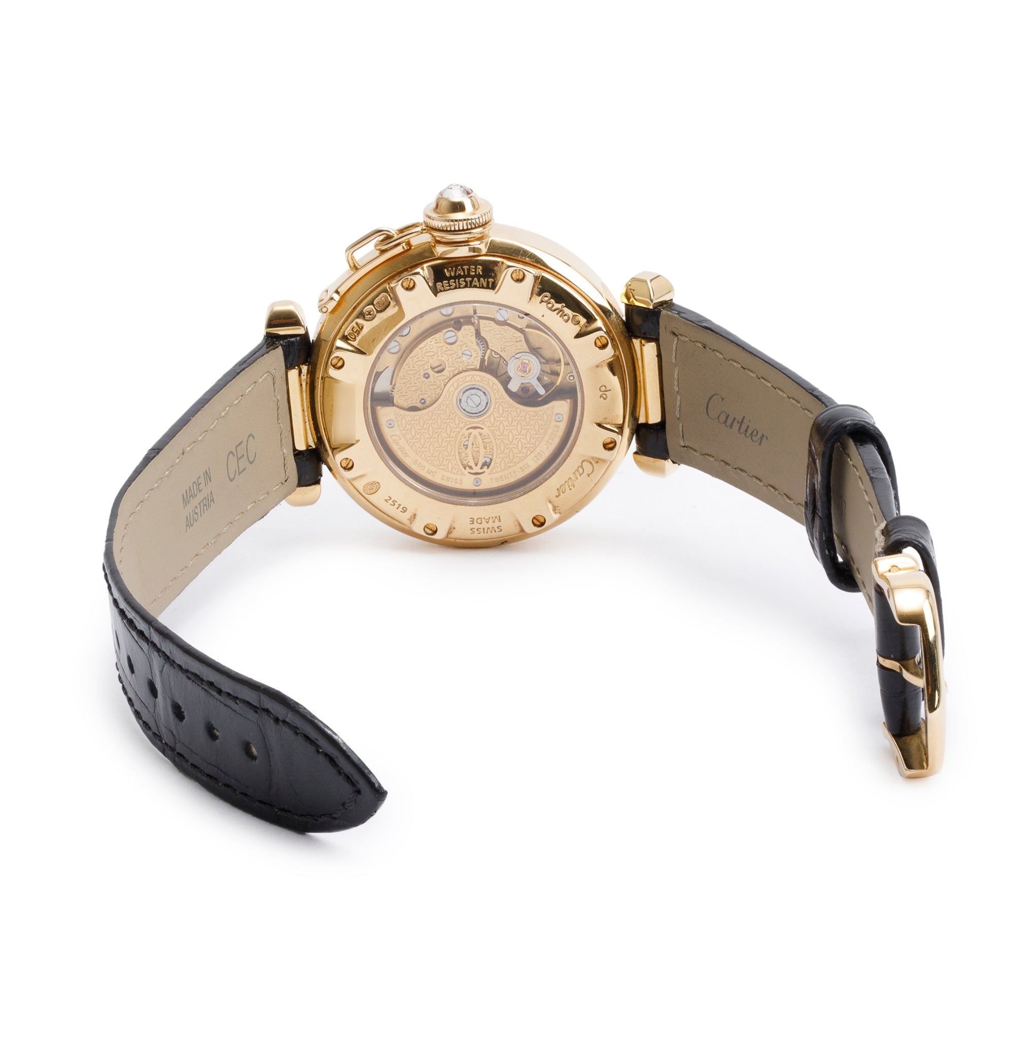 Cartier 18k Yellow Gold Diamond Dial Pasha de Cartier 32 MM Automatic Watch