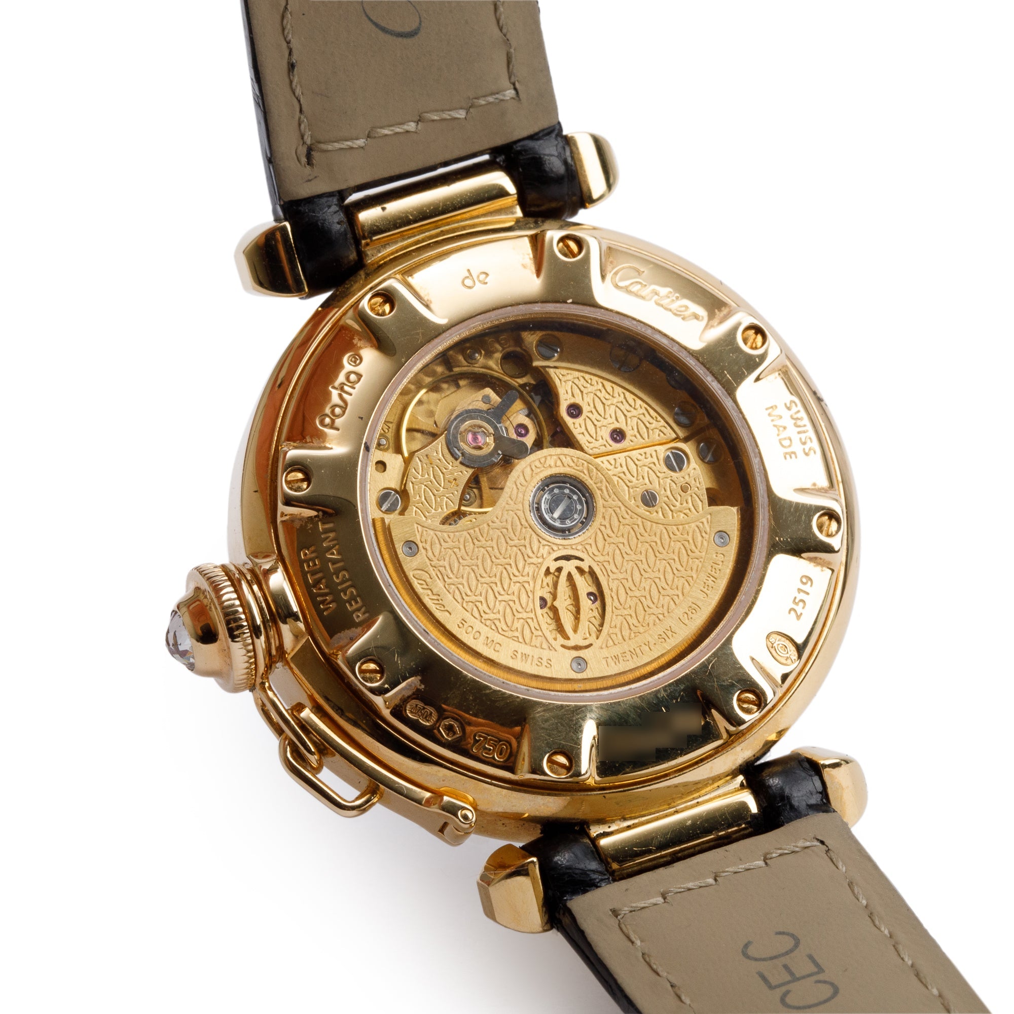 Cartier 18k Yellow Gold Diamond Dial Pasha de Cartier 32 MM Automatic Watch