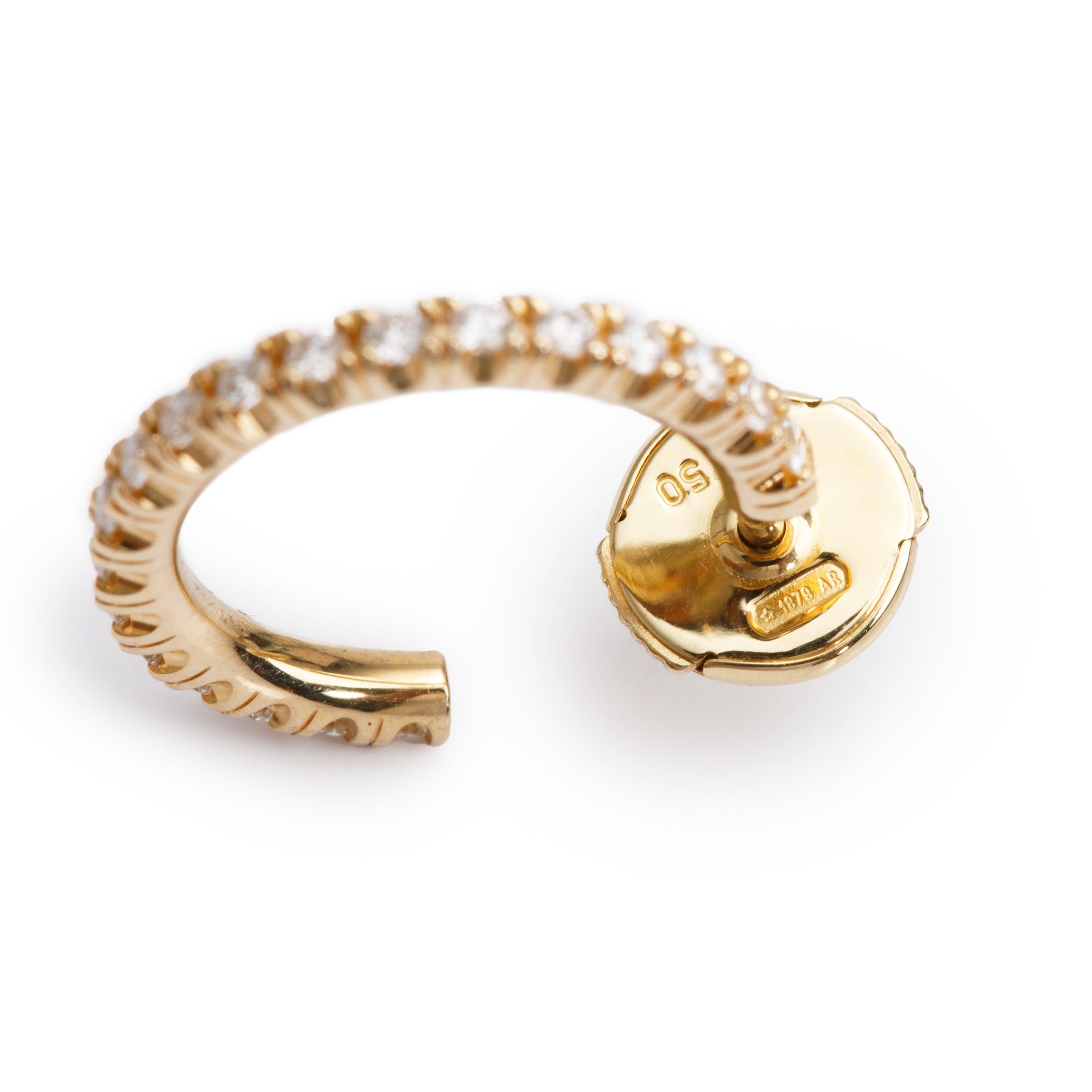 Cartier 18k Yellow Gold Diamond Etincelle de Cartier Hoop Earrings, Small Model w/ Box