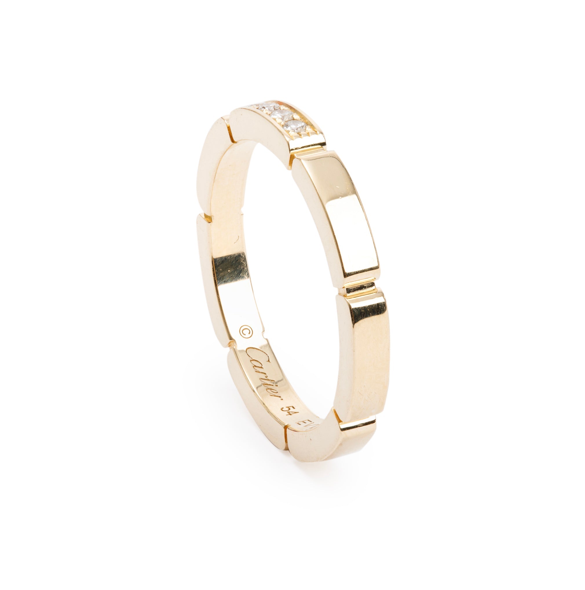 Cartier 18k Yellow Gold Diamond Maillon Panthere 2.5 MM Wedding Band, Size 54 7