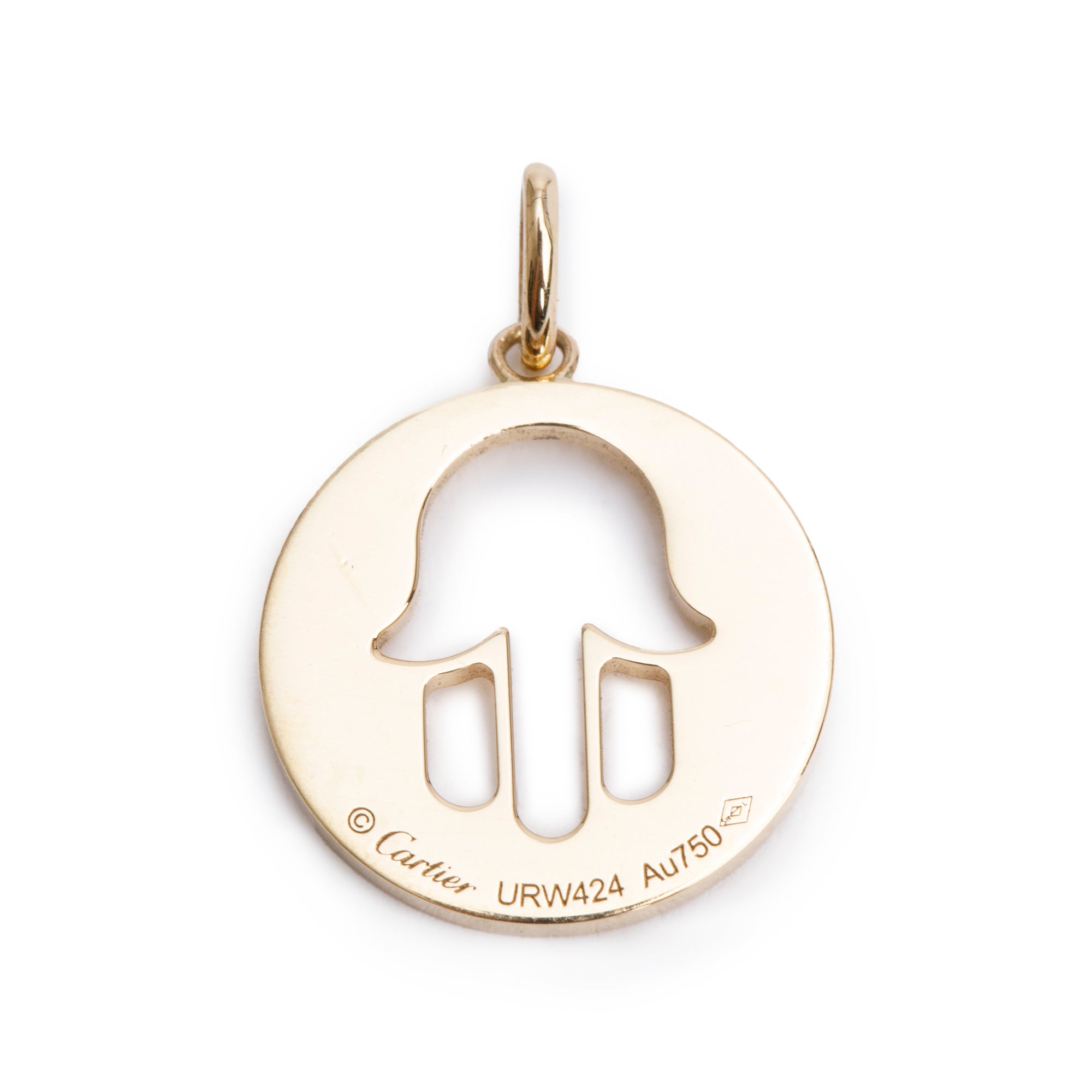 Cartier 18k Yellow Gold Fatma's Hand Symbol Pendant w/ Box