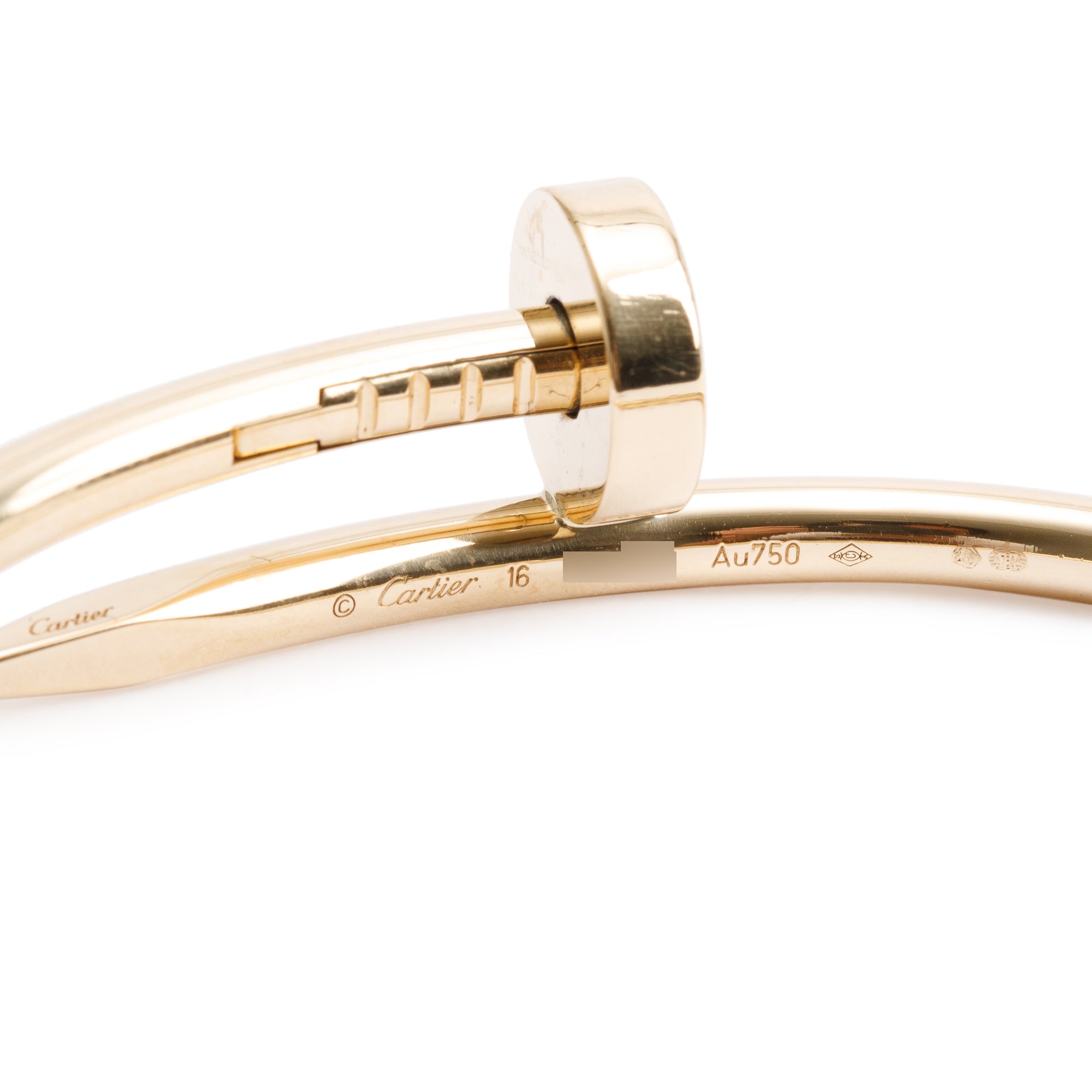 Cartier 18k Yellow Gold Juste Un Clou Bracelet, Size 16 w/ Box